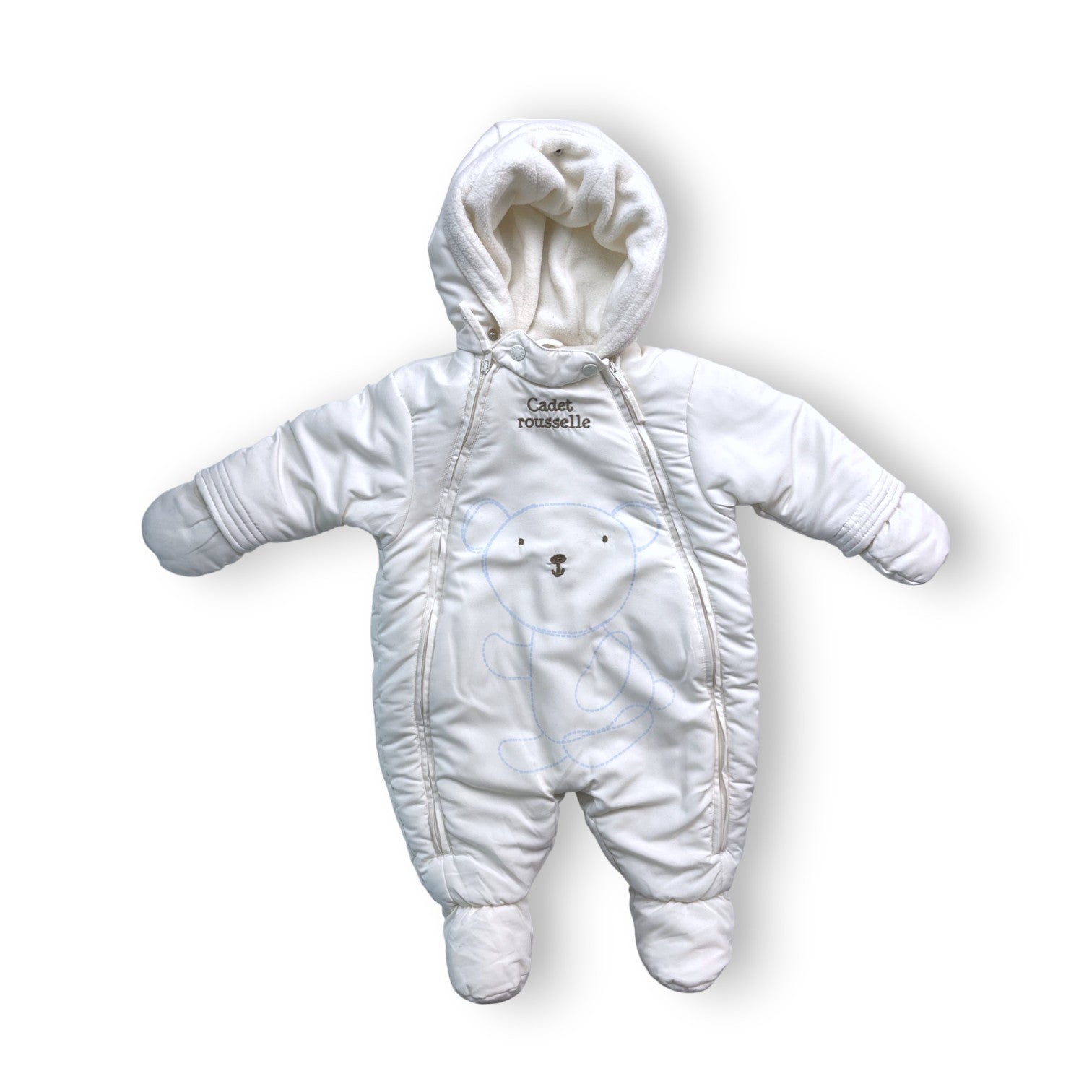 CADET ROUSSELLE - Combinaison pilote blanche motif ourson - 6 mois