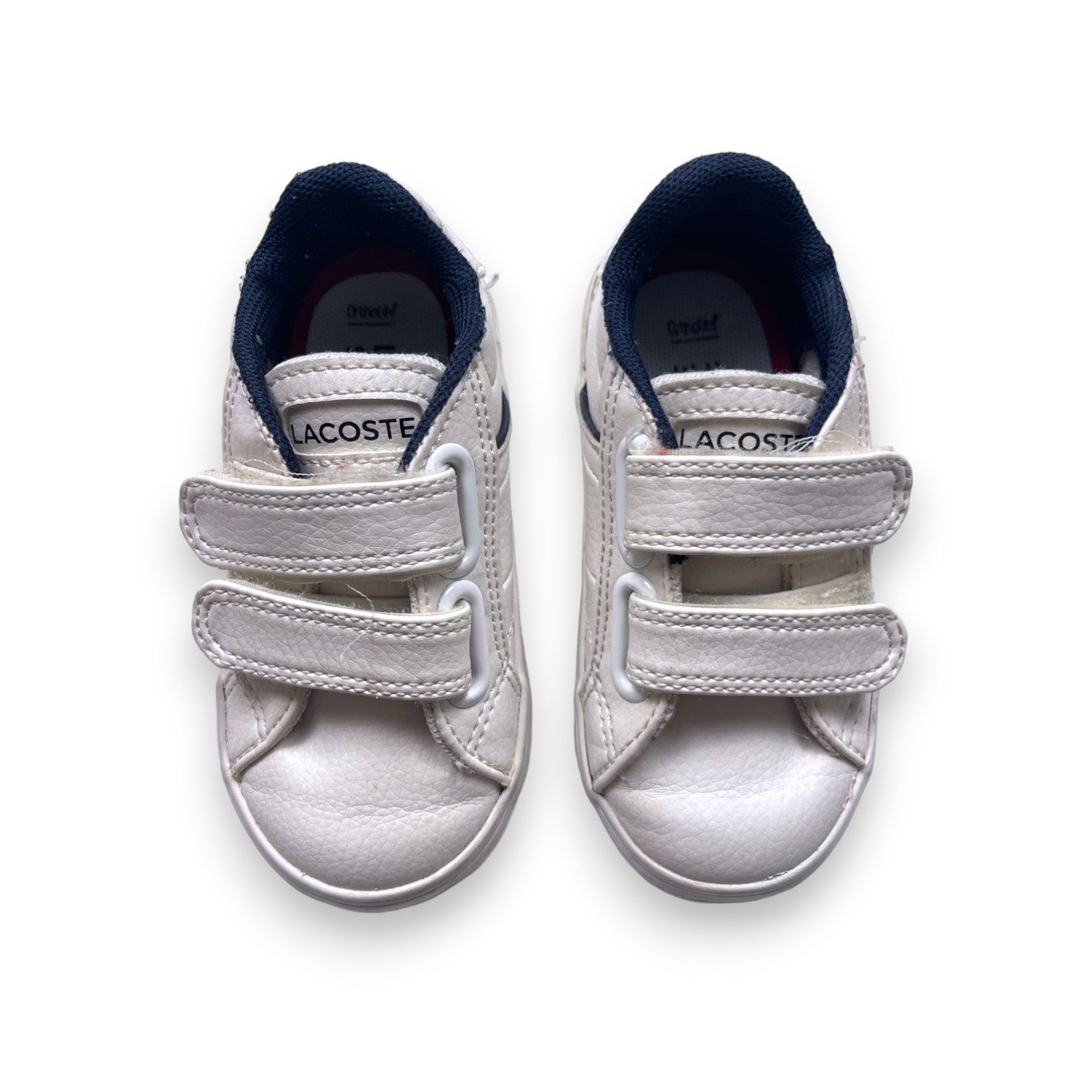 LACOSTE - Baskets blanches à scratch - Pointure 20