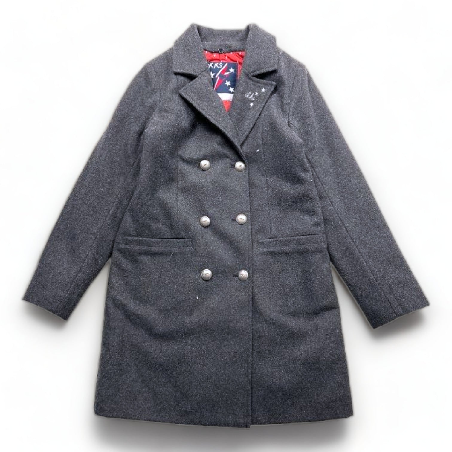 IKKS - Manteau caban gris en laine - 10 ans