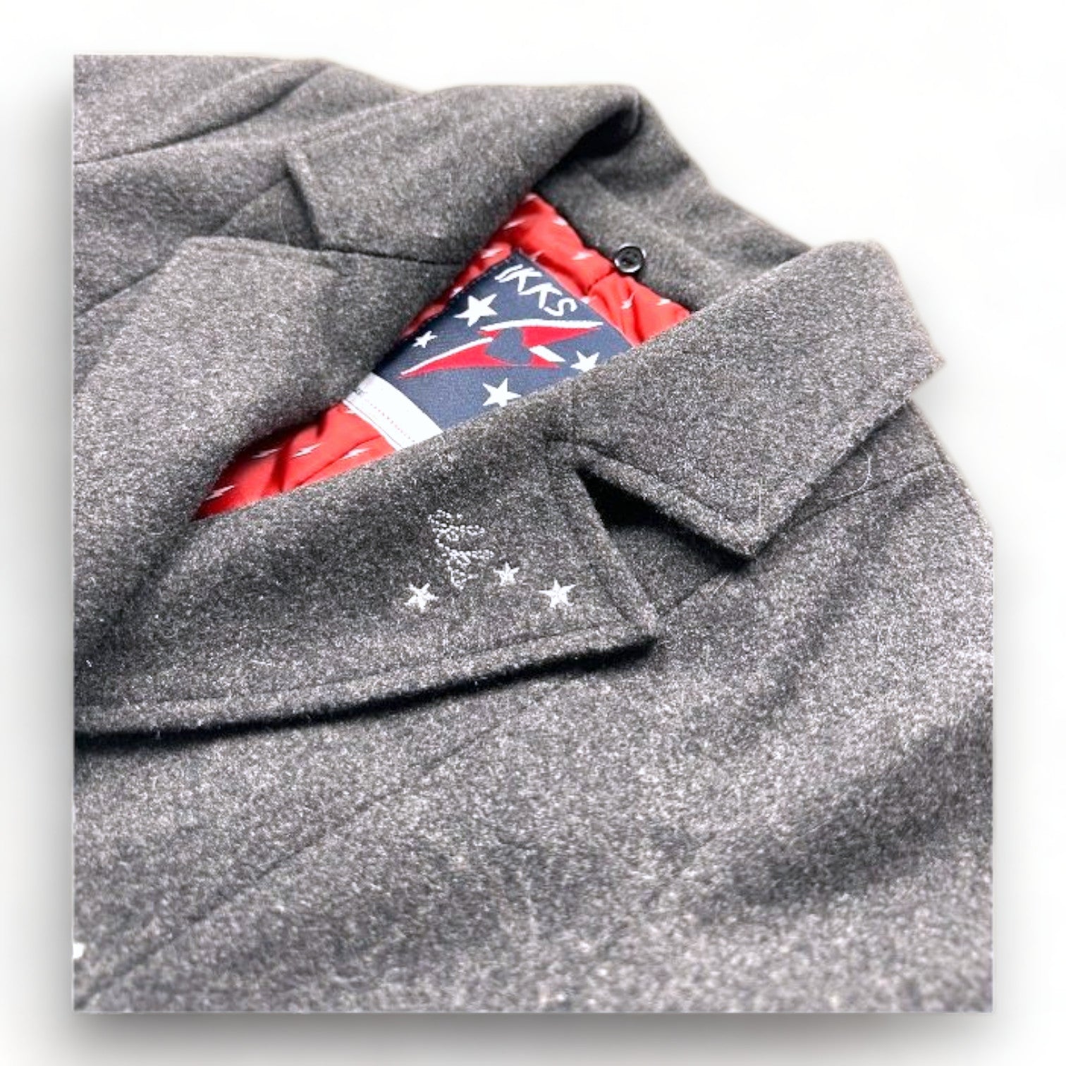 IKKS - Manteau caban gris en laine - 10 ans