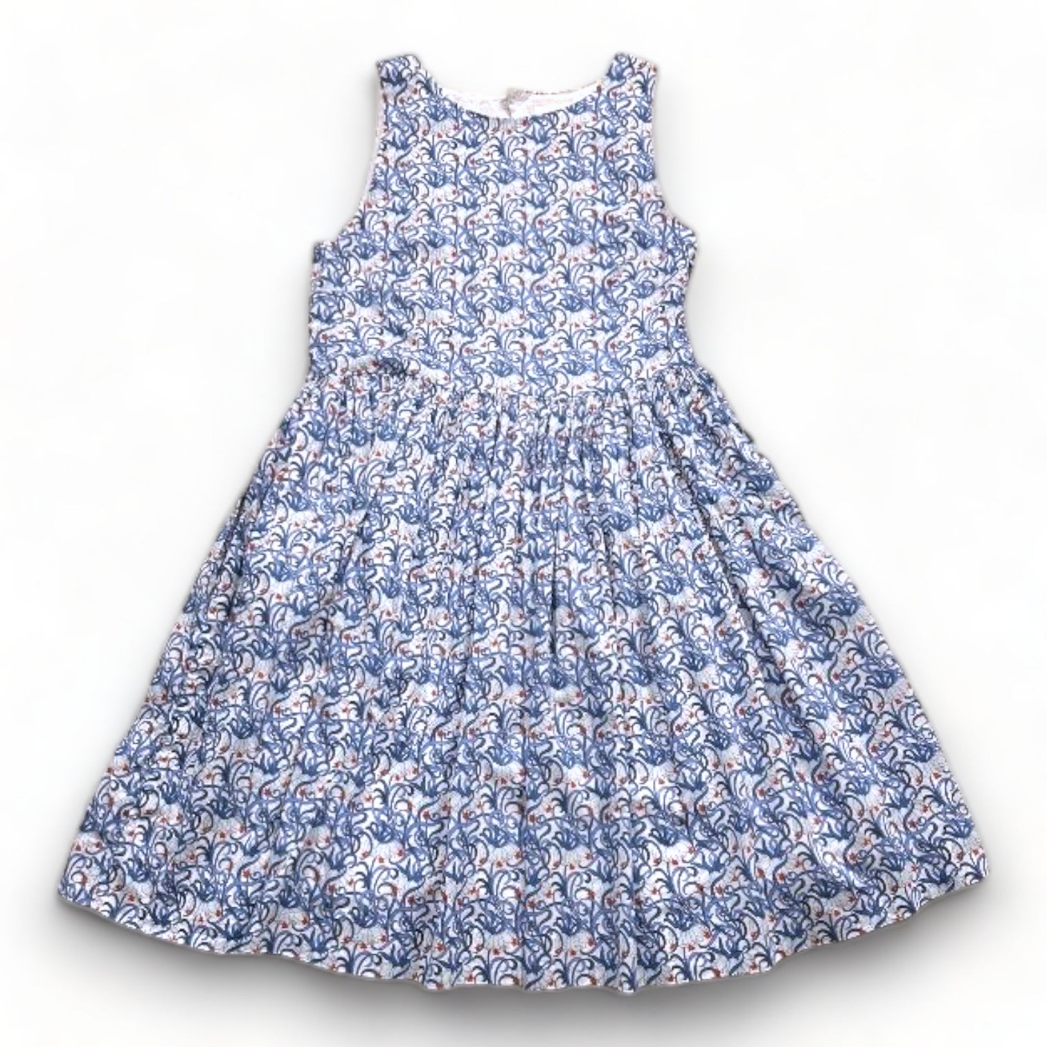 JACADI - Robe blanche à motifs bleus - 12 ans