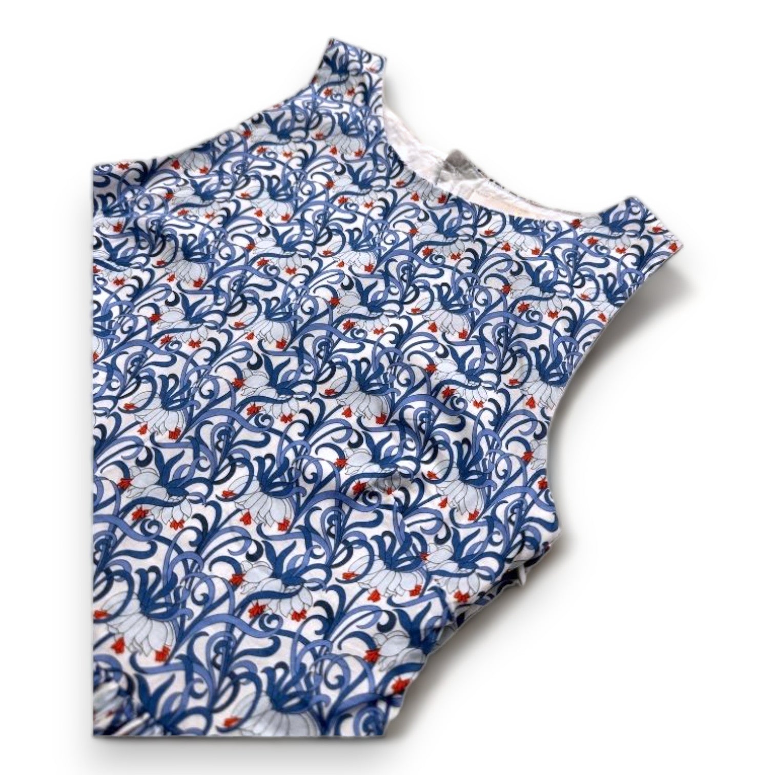 JACADI - Robe blanche à motifs bleus - 12 ans