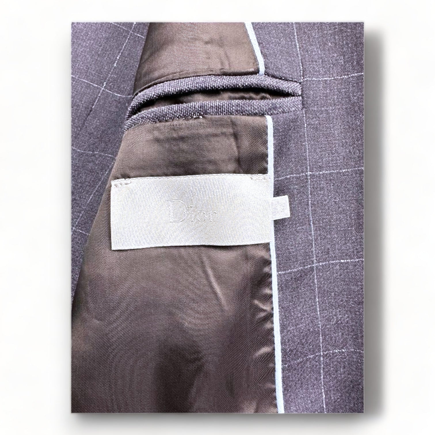 DIOR - Navy blue checked wool suit set - 12 years