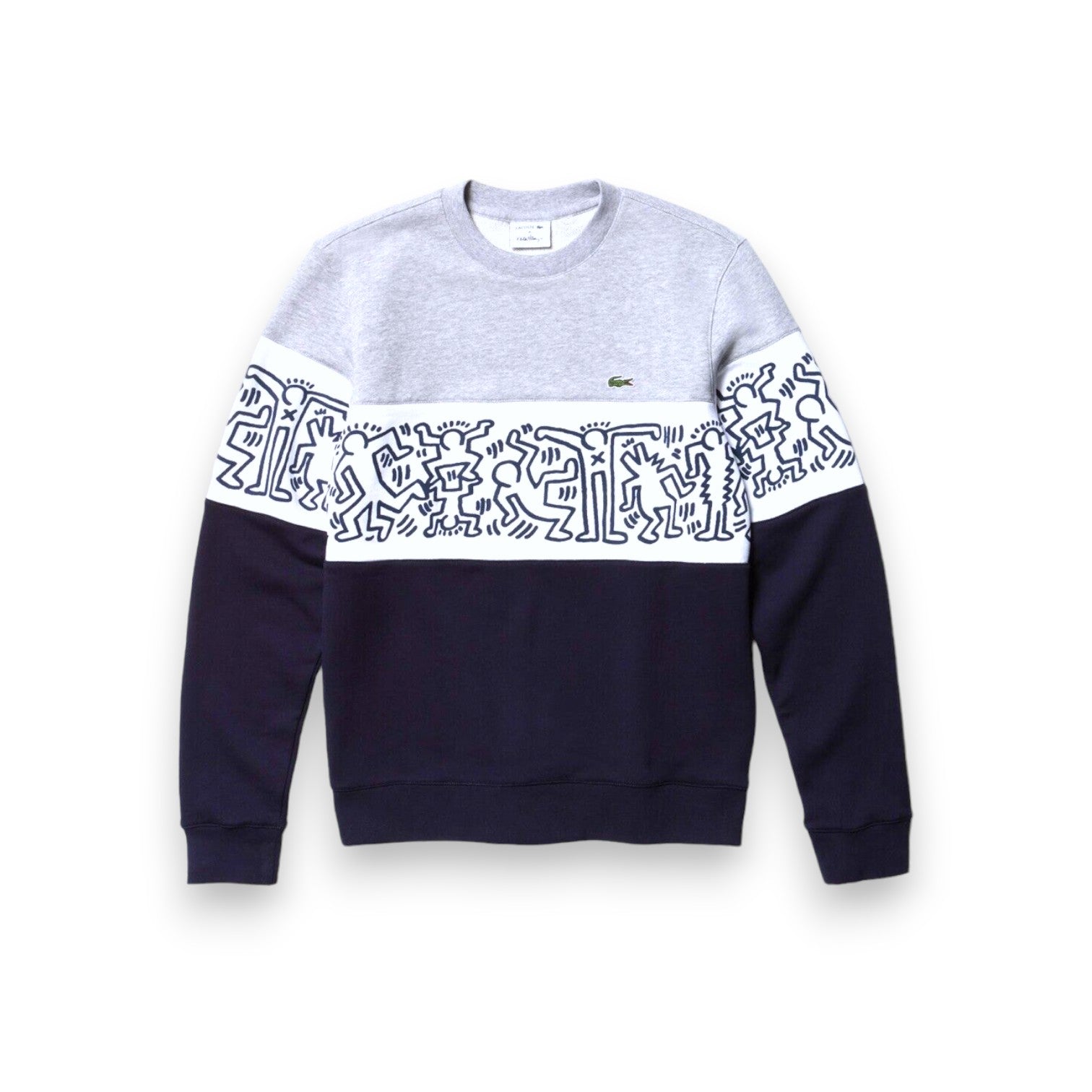 LACOSTE X KEITH HARING - Sweat gris et bleu marine - 12 ans