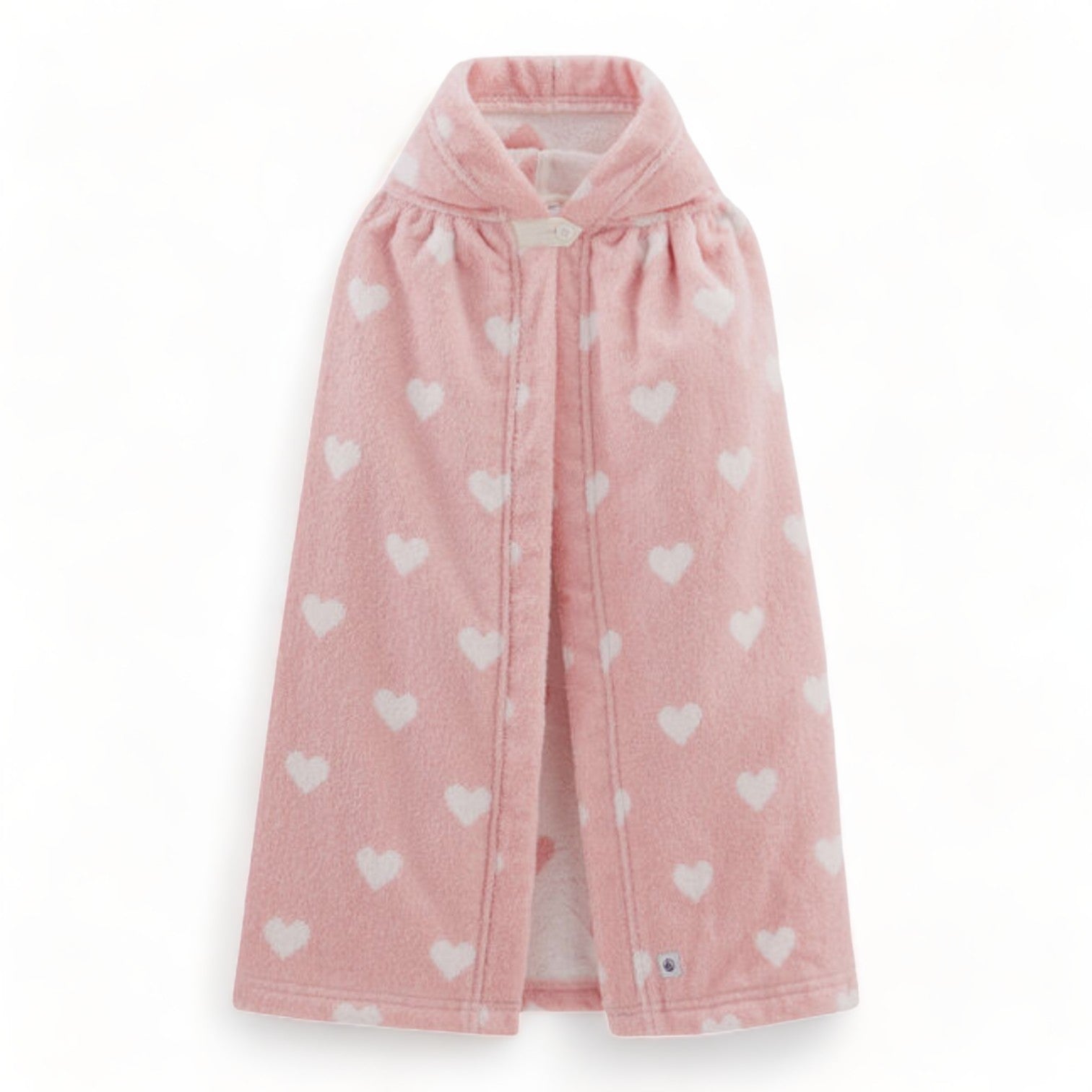 PETIT BATEAU - Terry cloth heart bath cape - One size