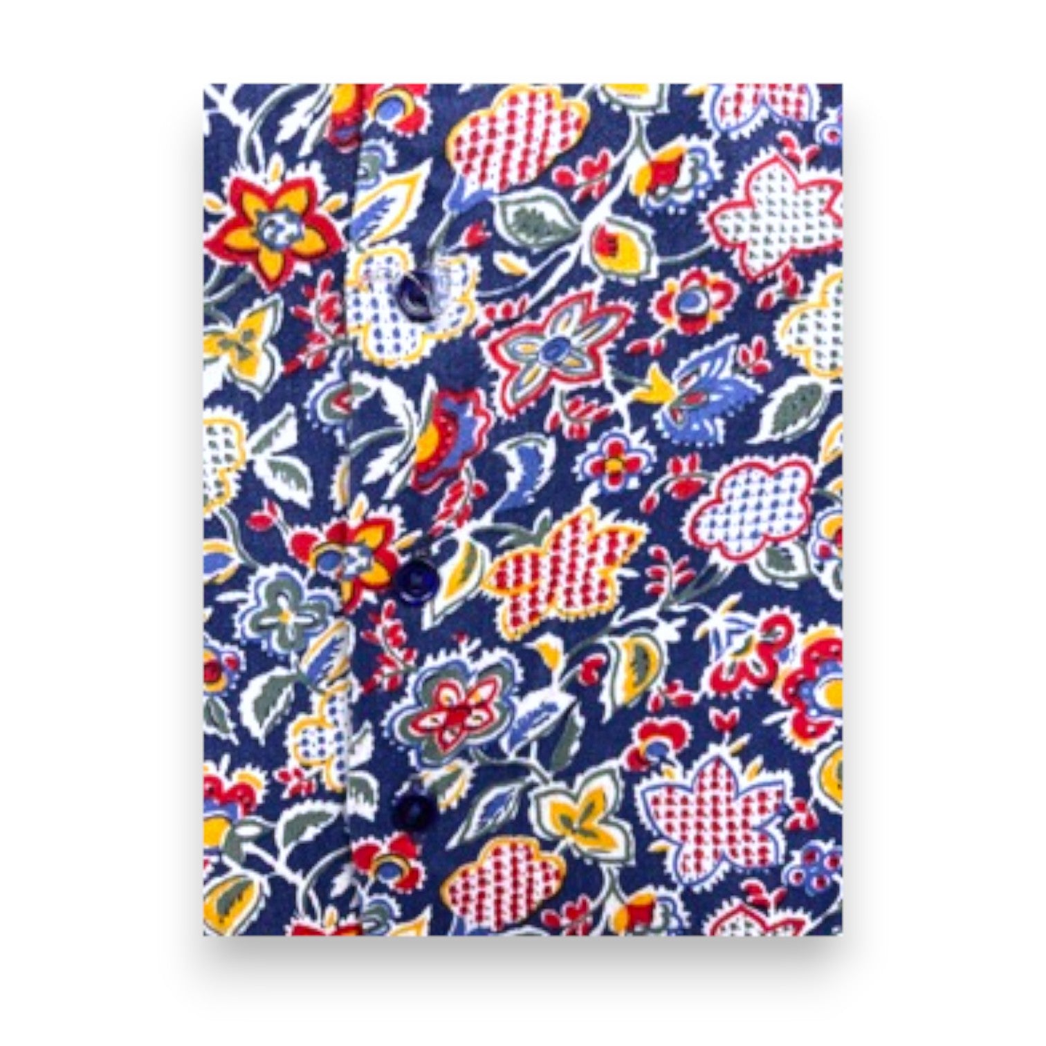 BONPOINT - Robe bleue à fleurs jaunes et rouges - 4 ans