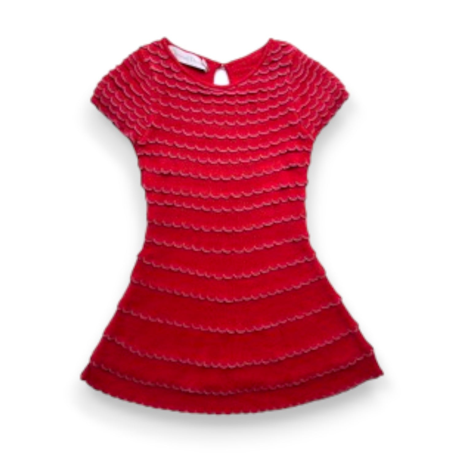 DIOR - Red sleeveless flared dress with ruffles - 4 years