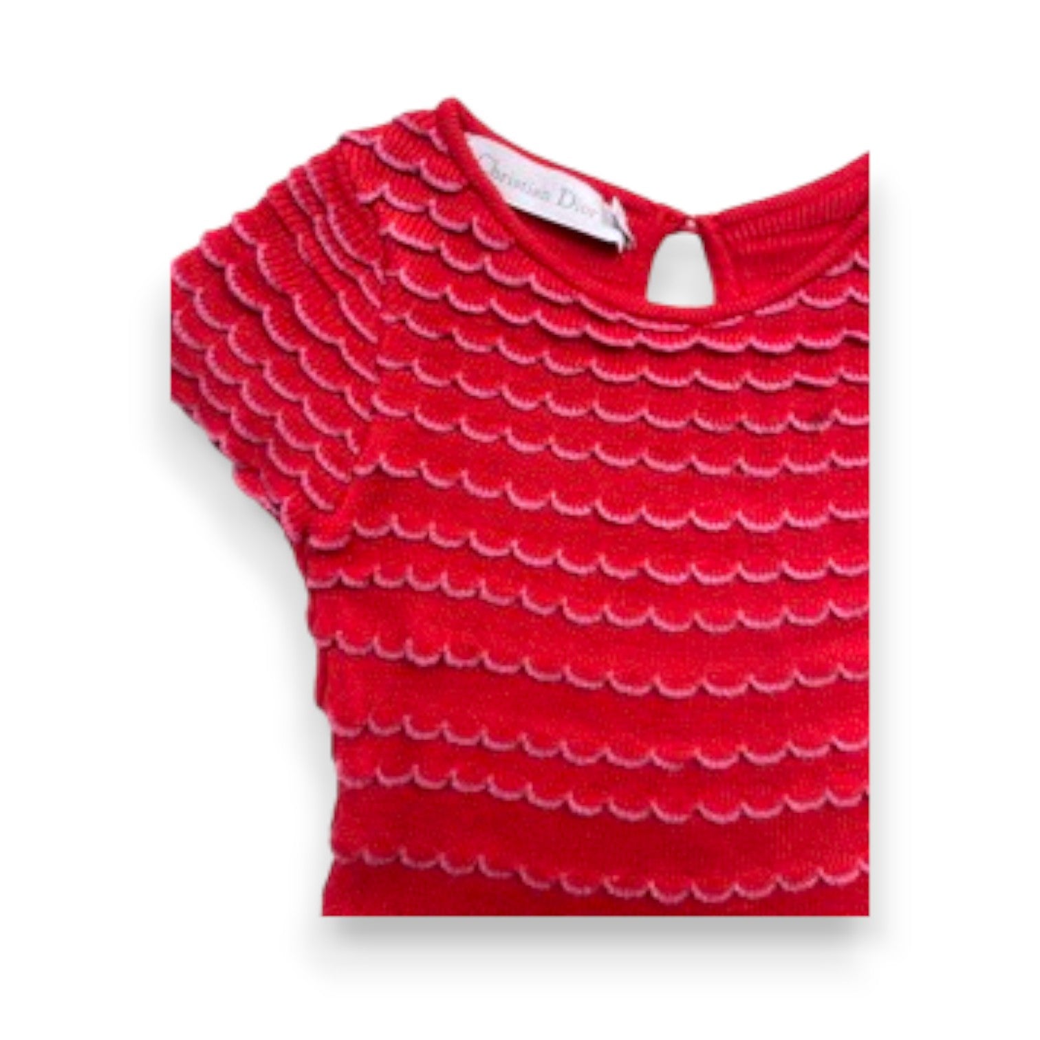 DIOR - Red sleeveless flared dress with ruffles - 4 years