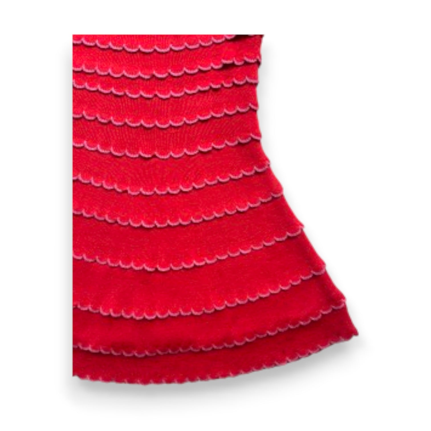 DIOR - Red sleeveless flared dress with ruffles - 4 years