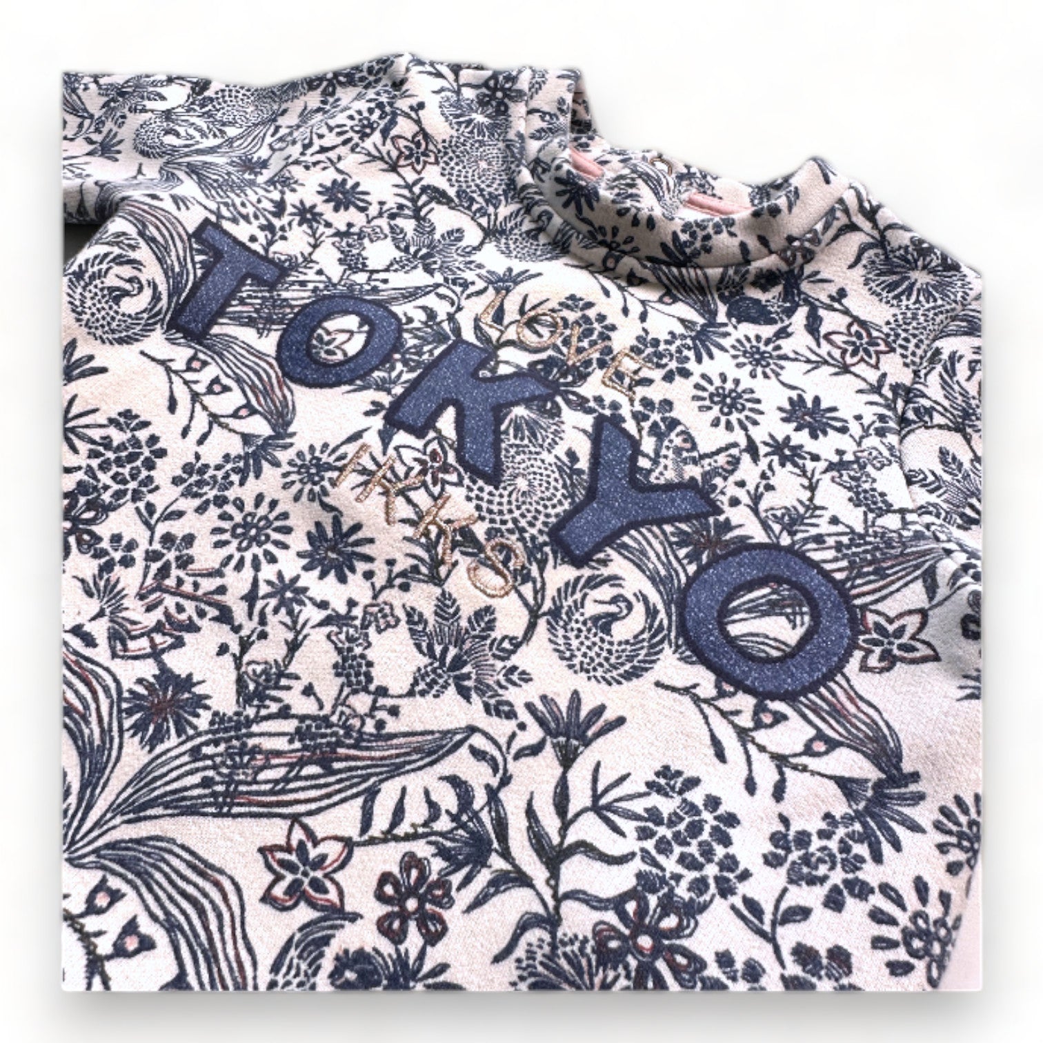 IKKS - T-shirt à manche longues blanc avec imprimés bleu - 18 mois