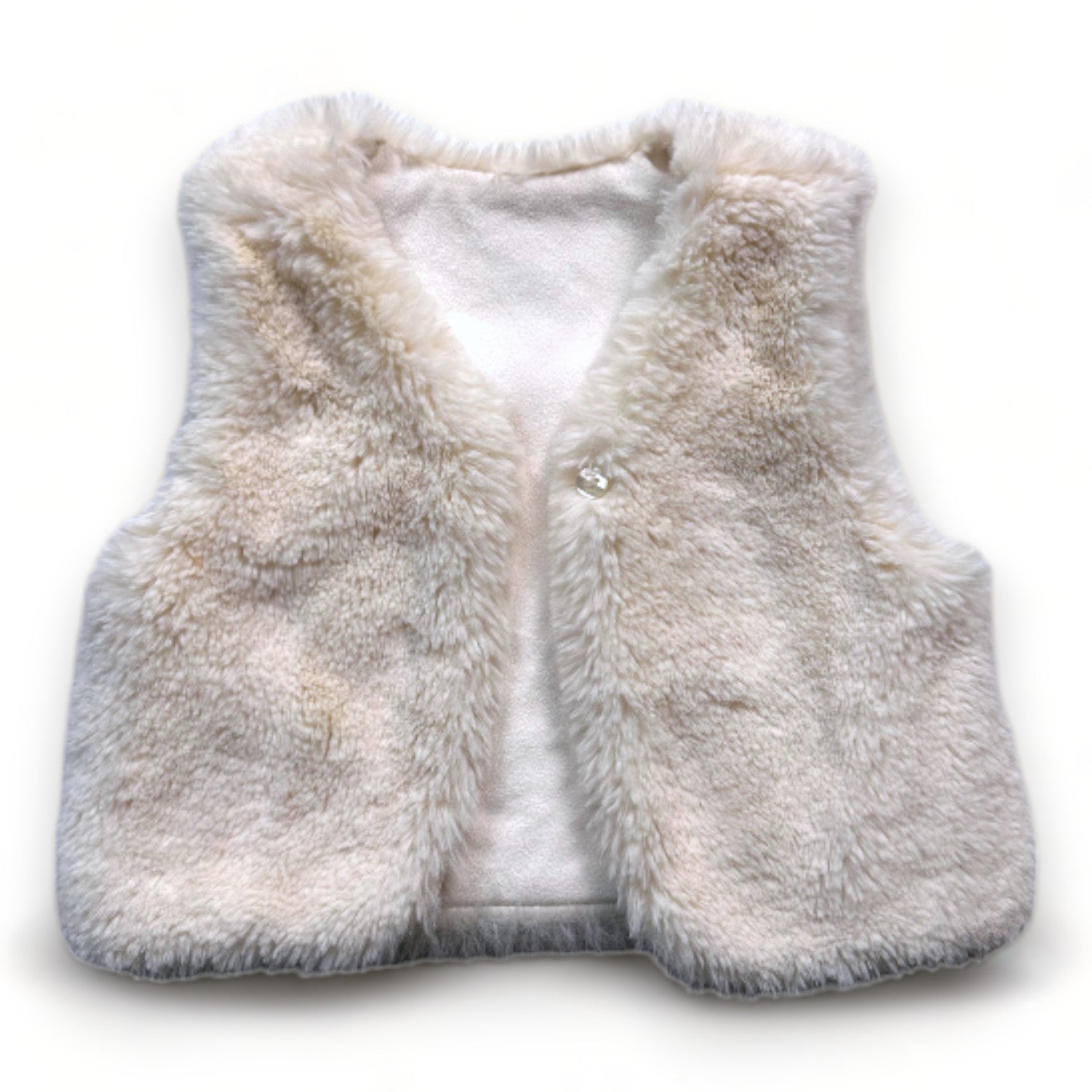 IKKS - Veste sans manches en fourrure blanche - 2 ans