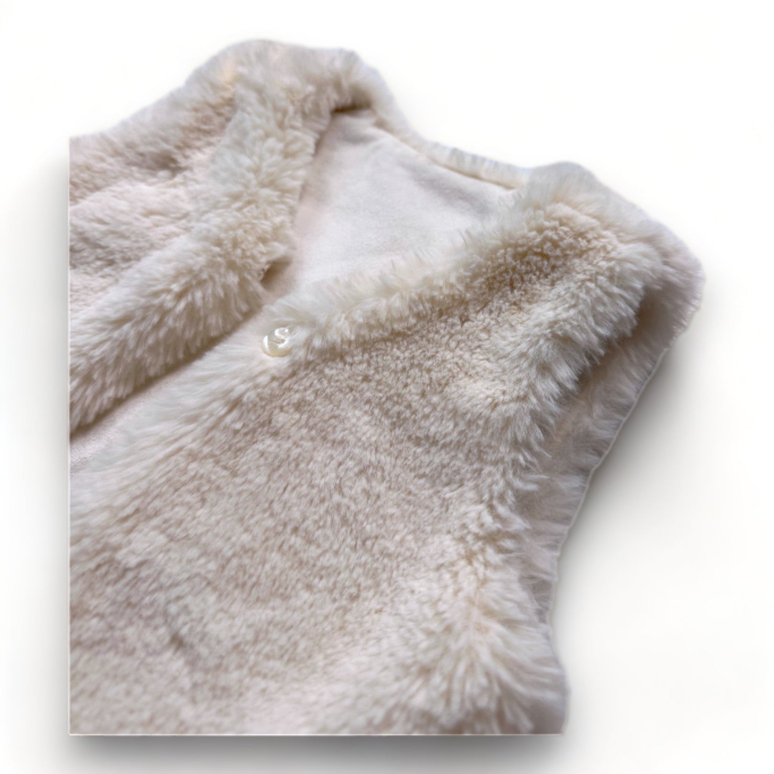 IKKS - Veste sans manches en fourrure blanche - 2 ans