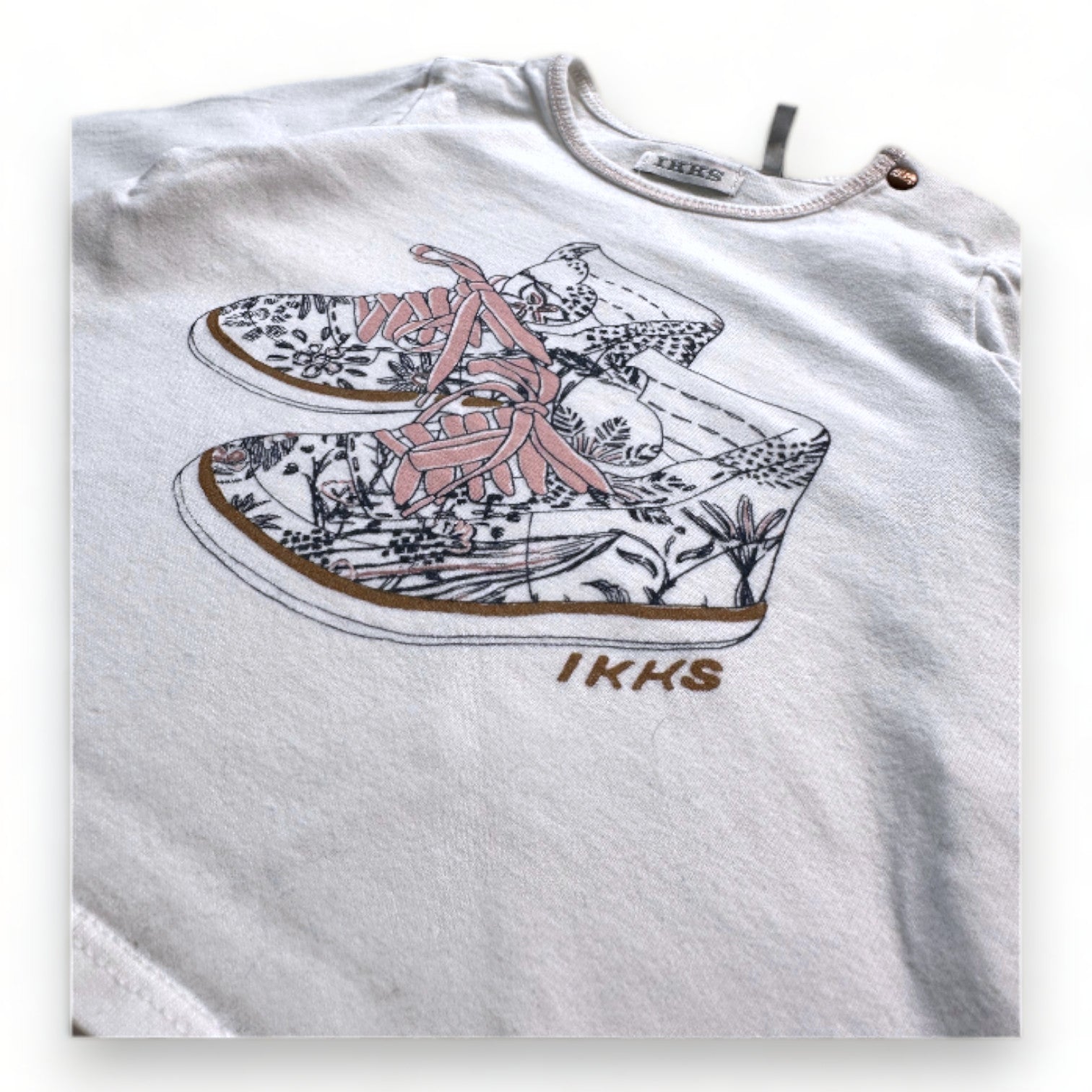 IKKS - T-shirt à manches longues blanc avec imprimé - 18 mois