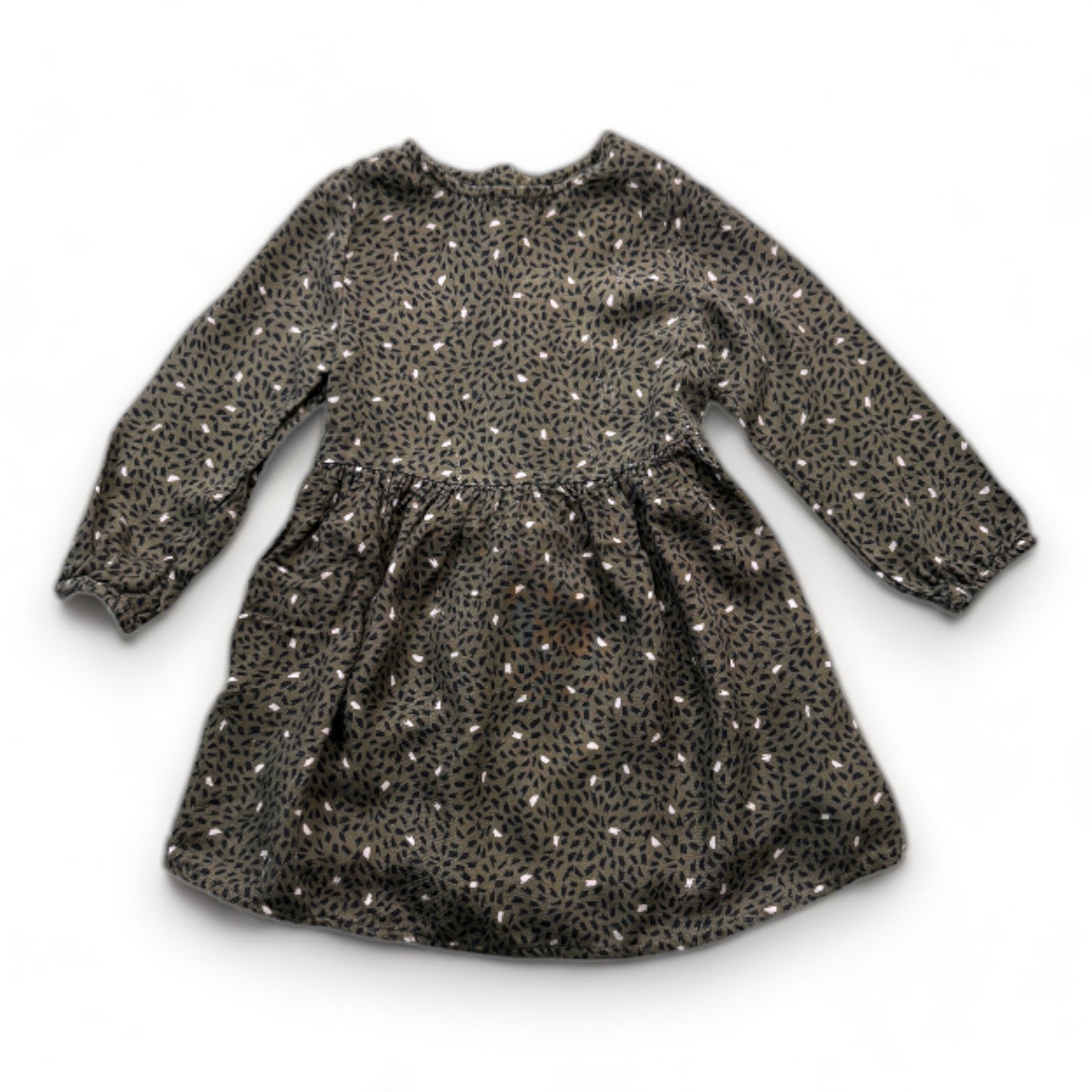 IKKS - Robe verte avec motifs noir et rose - 2 ans