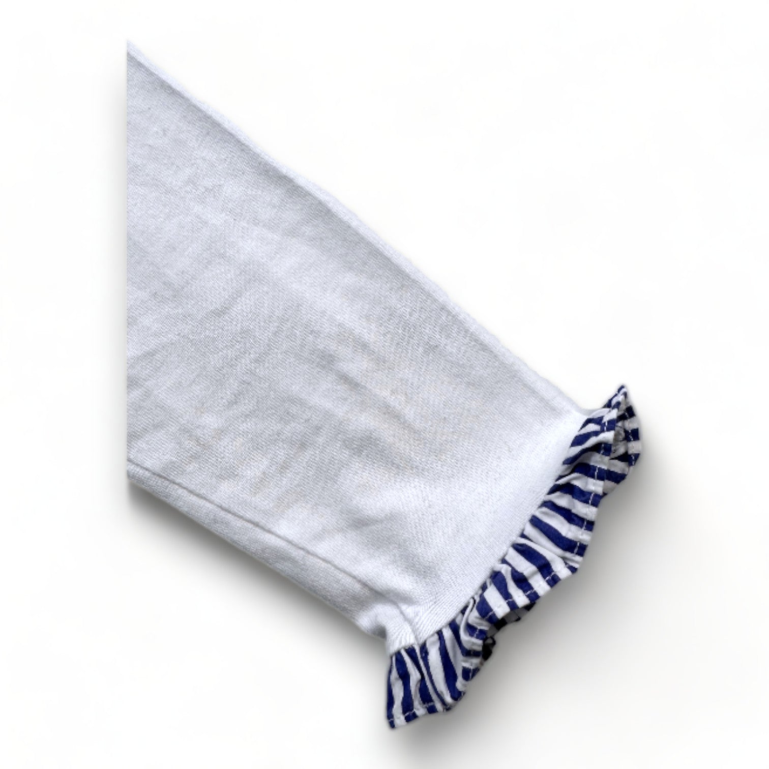 JACADI - Weißes Langarm-T-Shirt mit gestreiftem Kragen - 3 Jahre