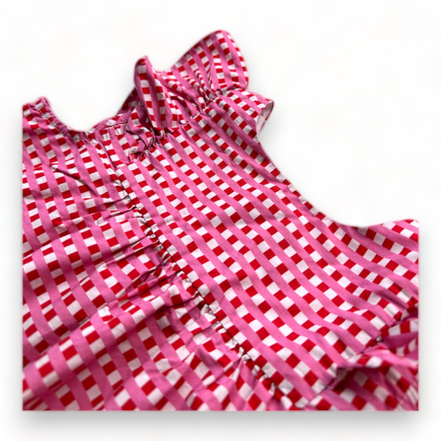 JACADI - Rosa und rote Gingham-Bluse - 4 Jahre