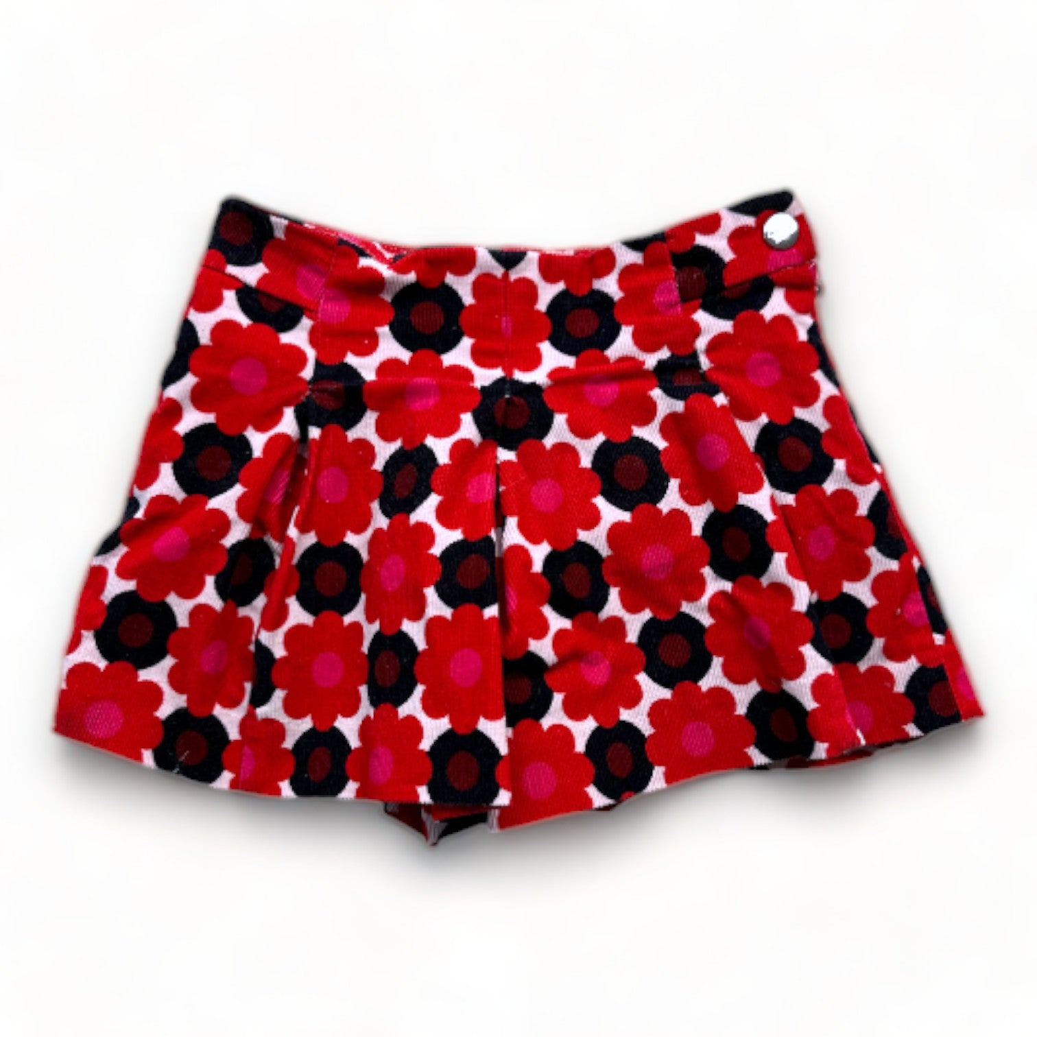 JACADI - Short en velours à fleurs rouges - 3 ans