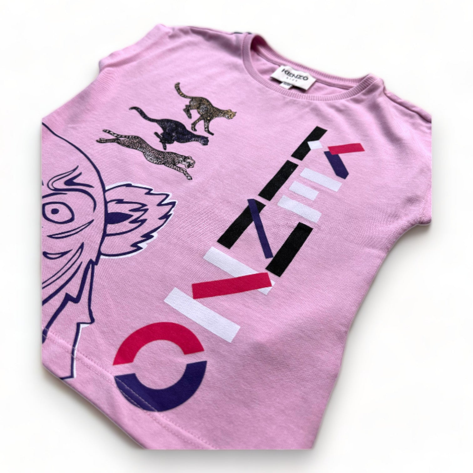 KENZO - T-shirt rose avec imprimés - 4 ans