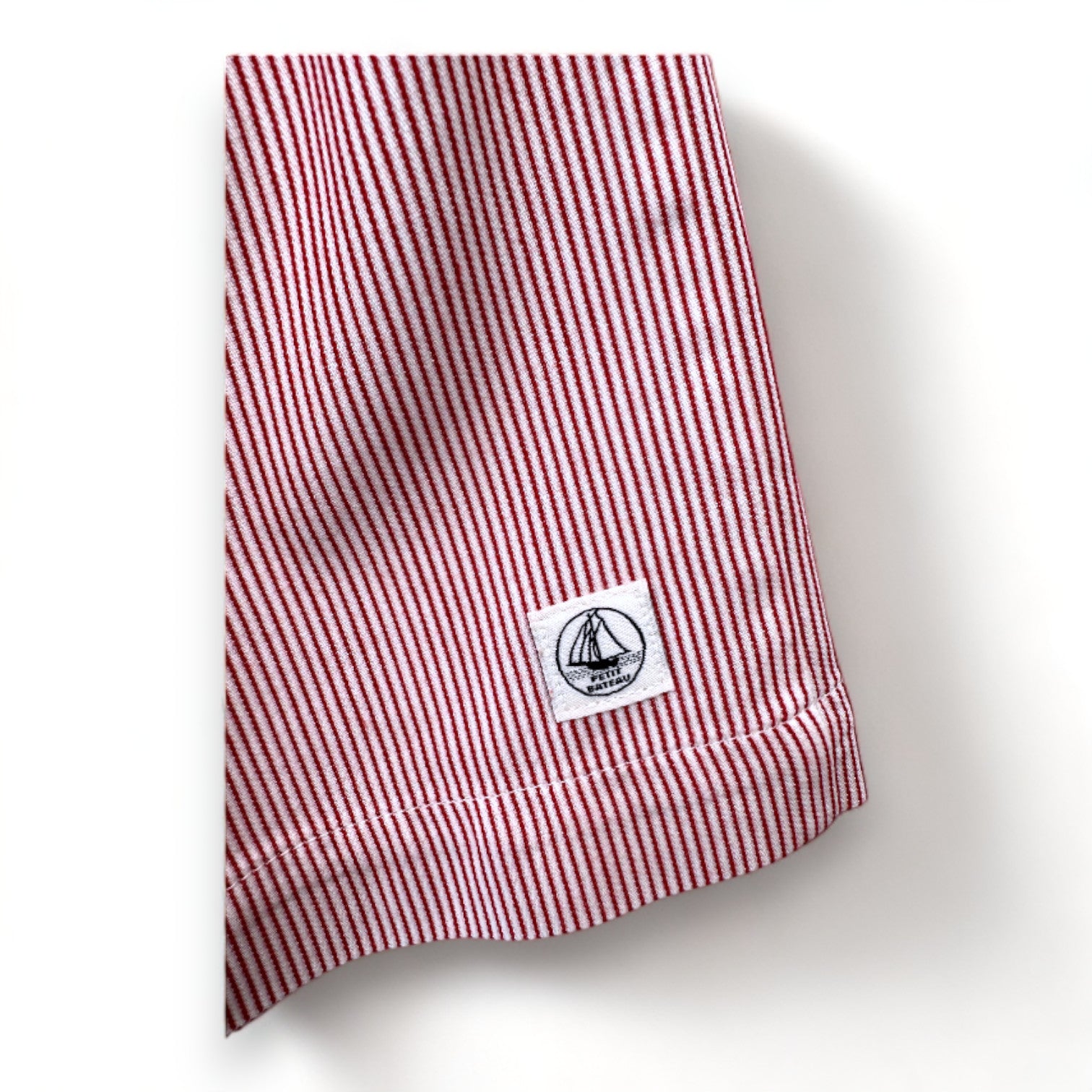 PETIT BATEAU - White and red striped dress - 6 months