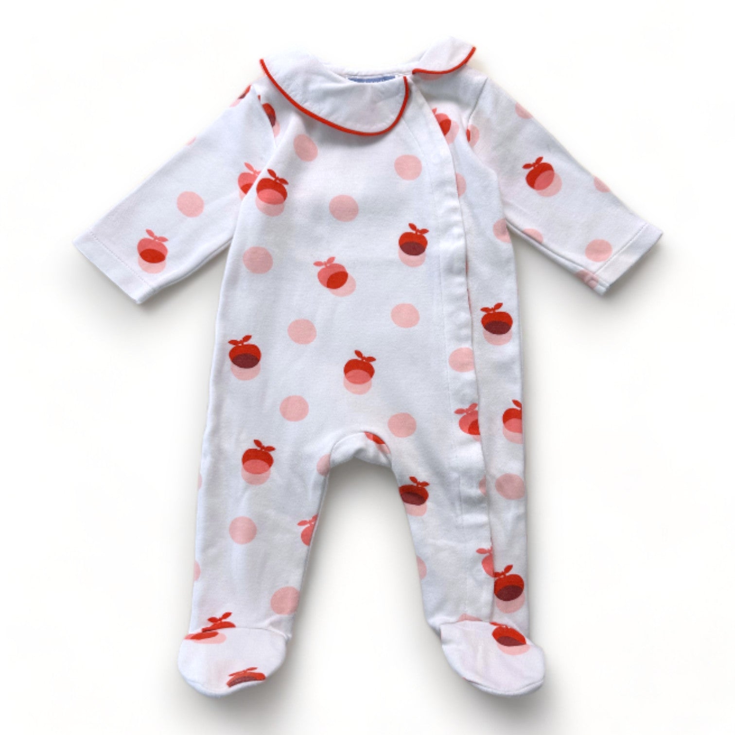 JACADI - Pyjama blanc imprimé pommes - 3 mois