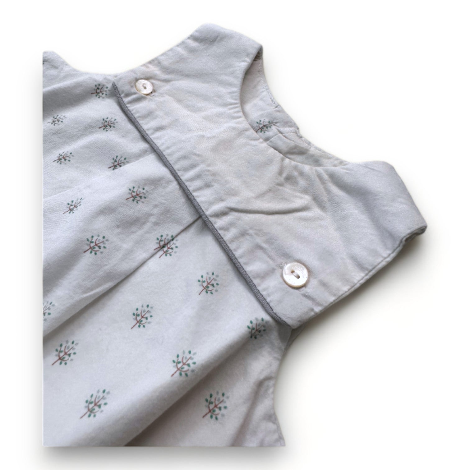 JACADI - Barboteuse blanche avec imprimés - 6 mois