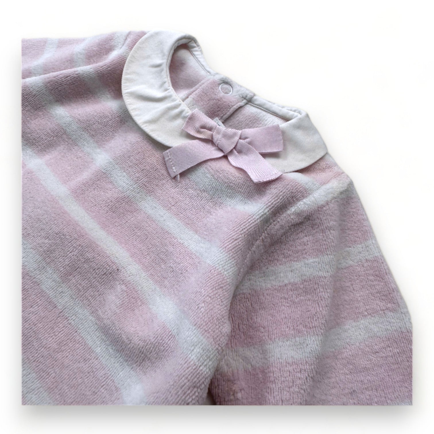 JACADI - Pyjama rose et blanc à rayures - 3 mois