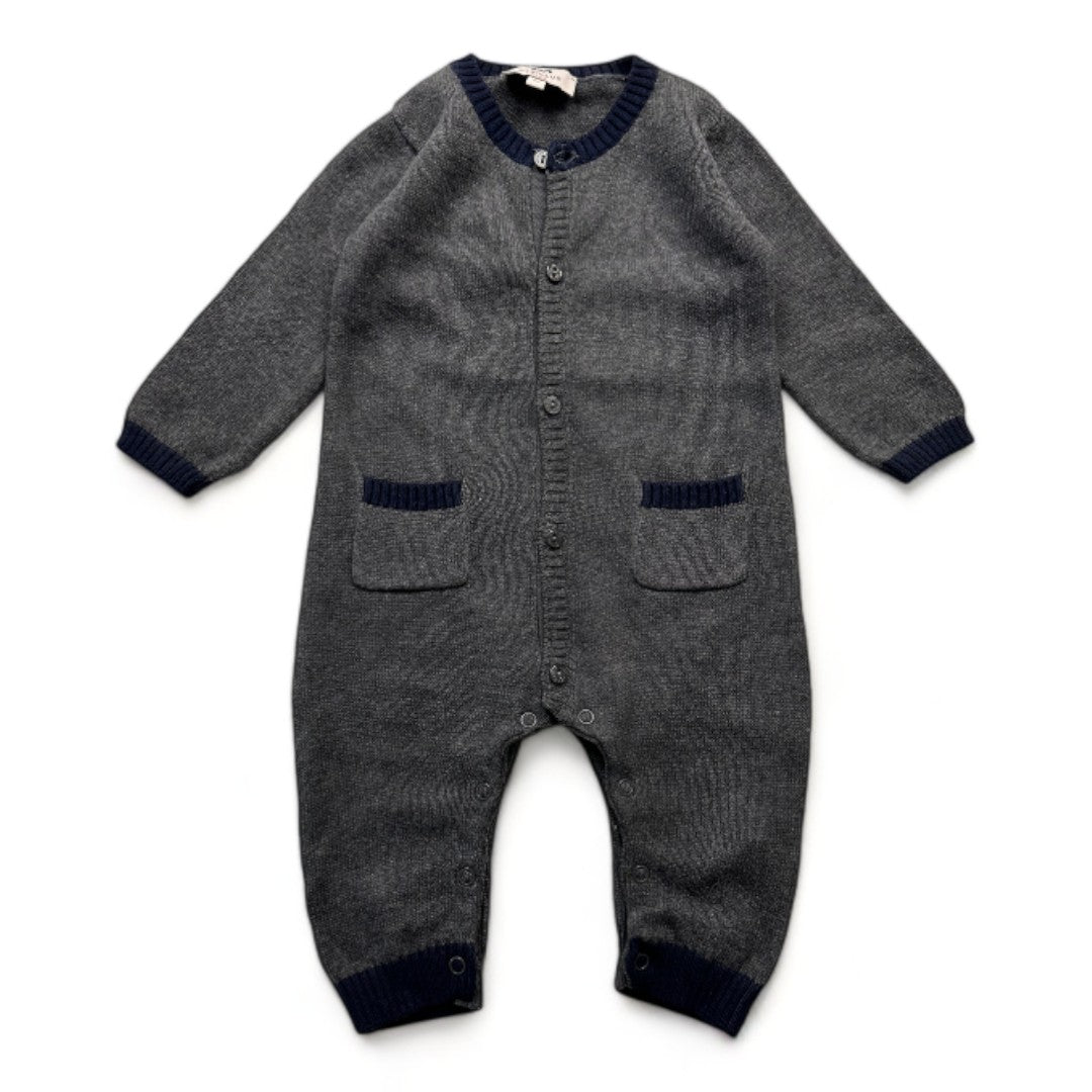 CYRILLUS - Combinaison grise et bleue - 6 mois