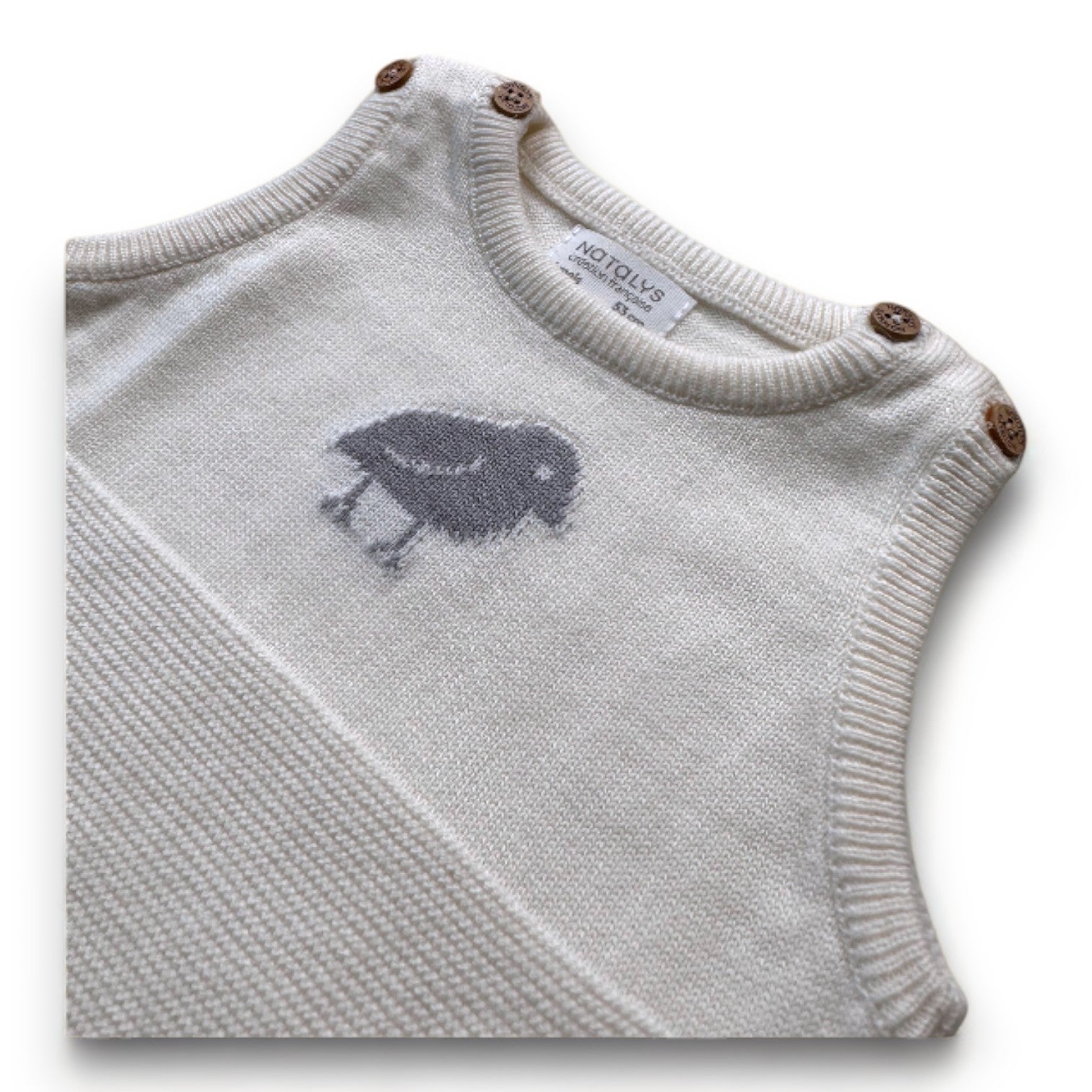 NATALYS - Weißer Overall mit Vogel - 1 Monat