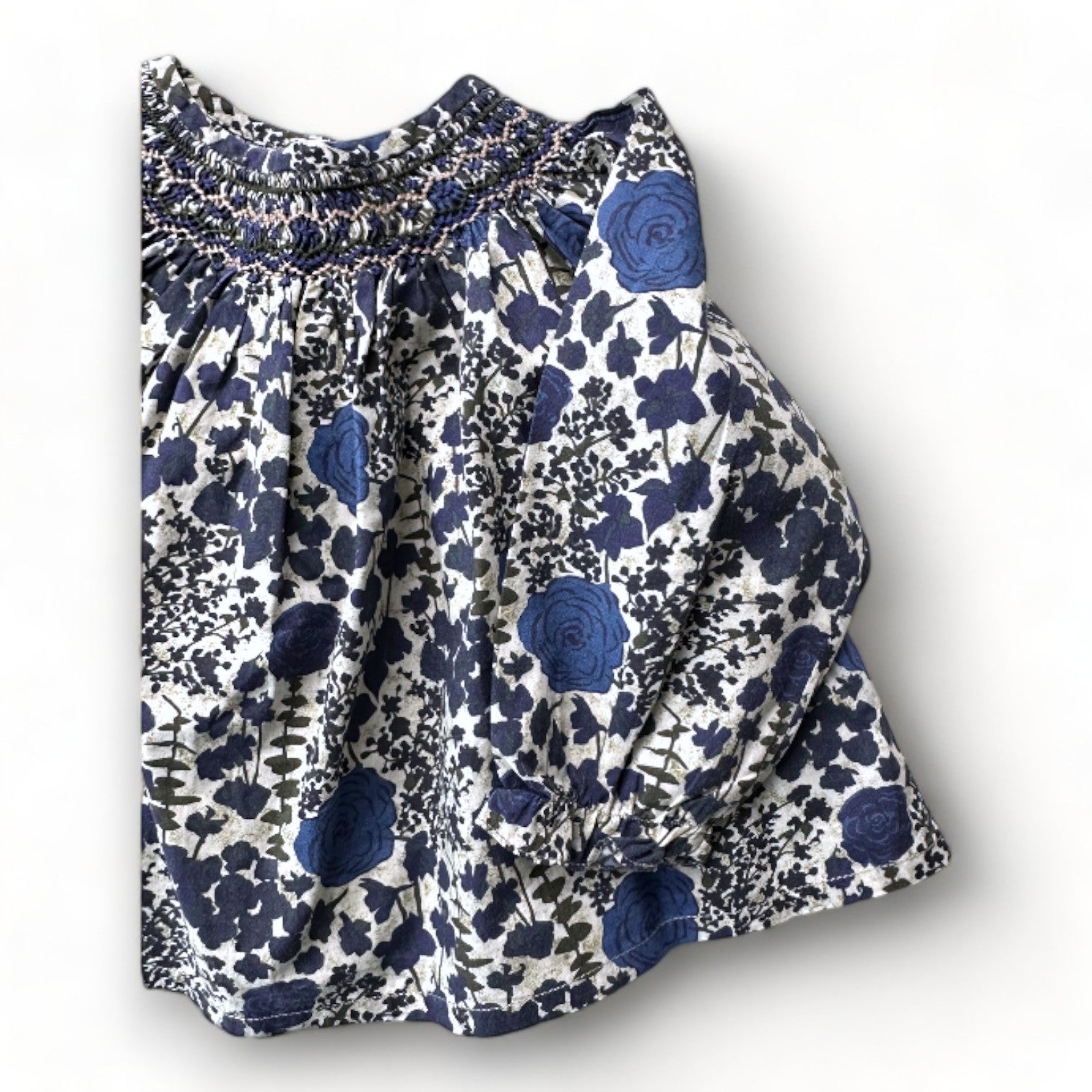 BONPOINT - Blue and green floral blouse - 3 months