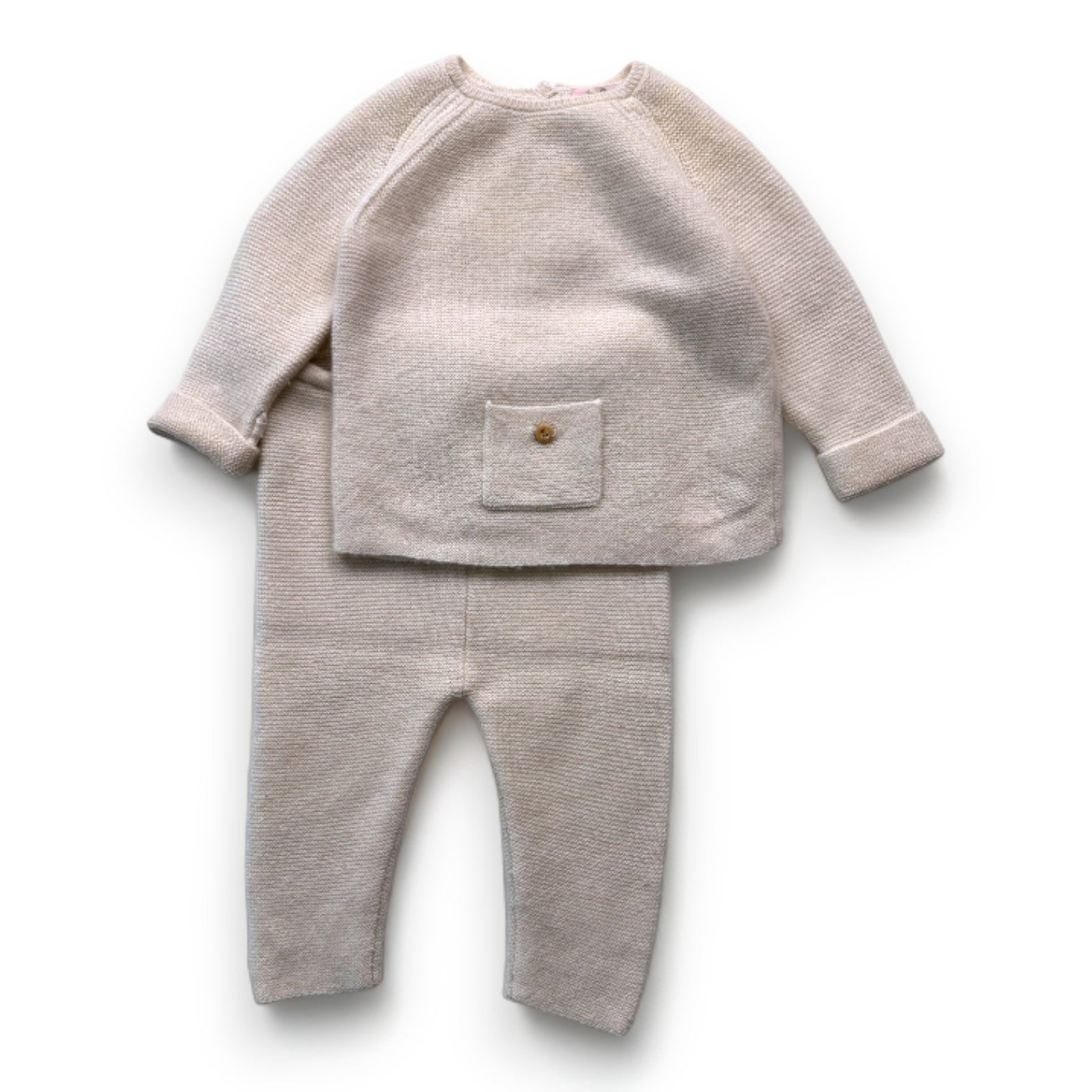 BONPOINT - Beiges Set aus Pullover und Hose aus Kaschmir - 3 Monate