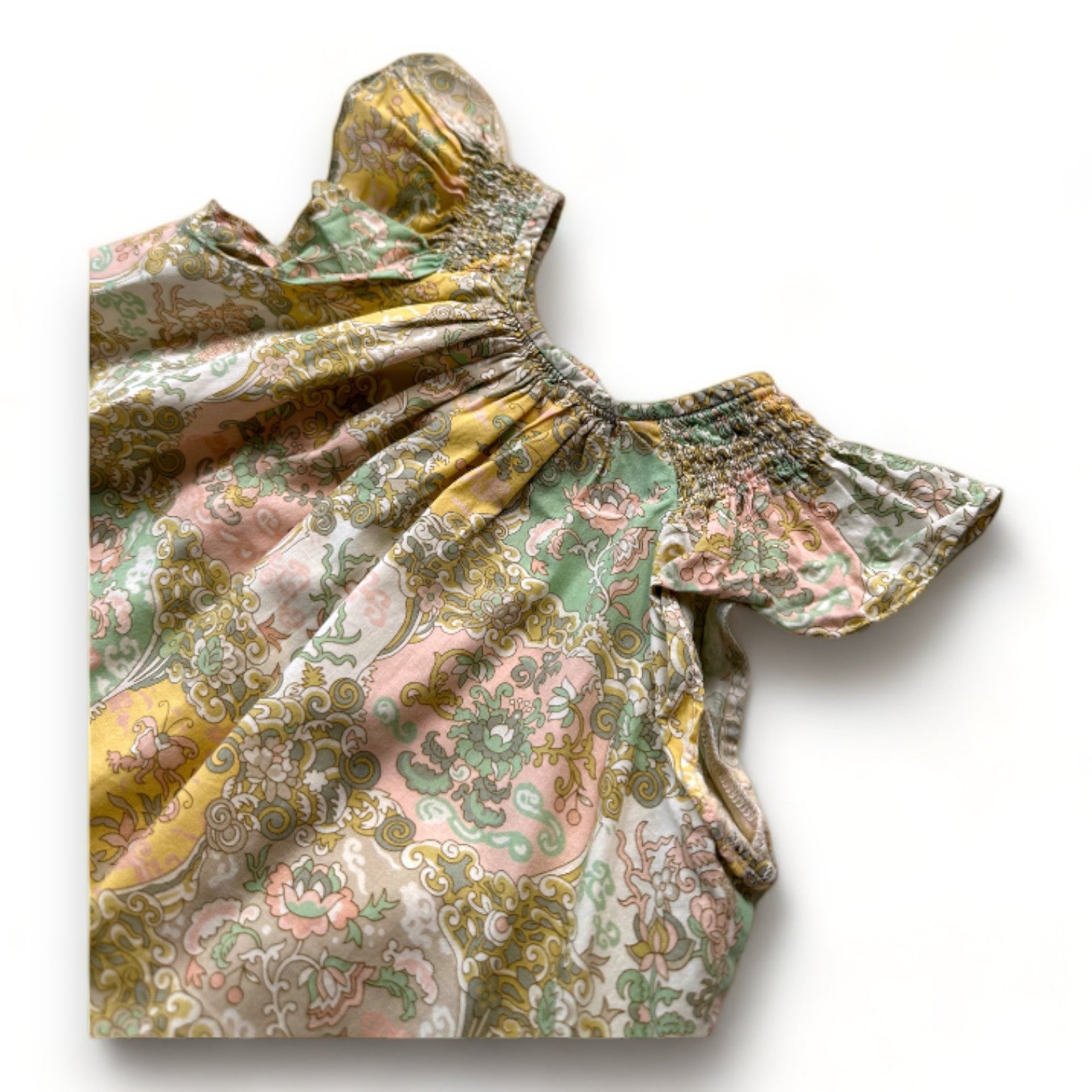 BONPOINT - Gelbes, blaues und grünes Kleid - 12 Monate