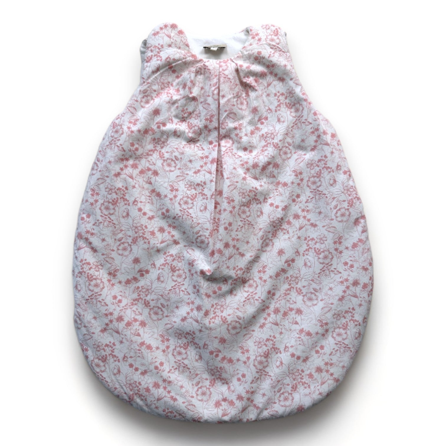 NATALYS - Weißer Schlafsack mit rosa Blumen - 0/6 Monate