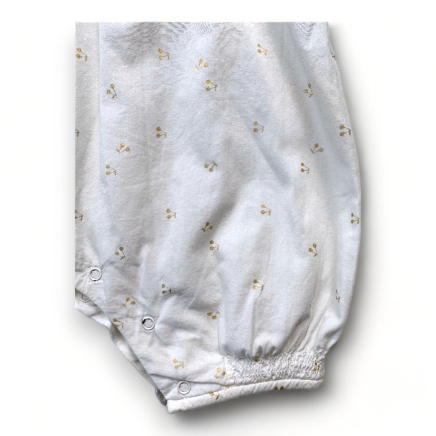 BONPOINT - Weißer Jumpsuit mit gelbem Kirschen-Print - 12 Monate