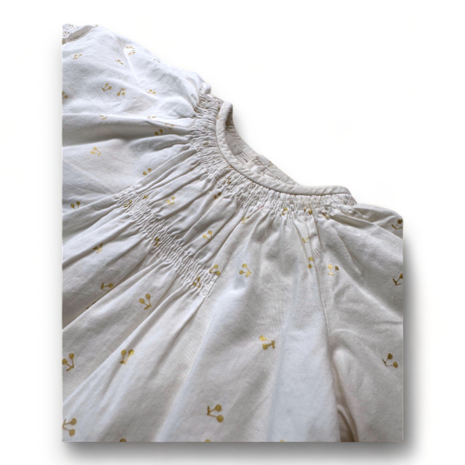 BONPOINT - White jumpsuit with yellow cherry print - 12 months