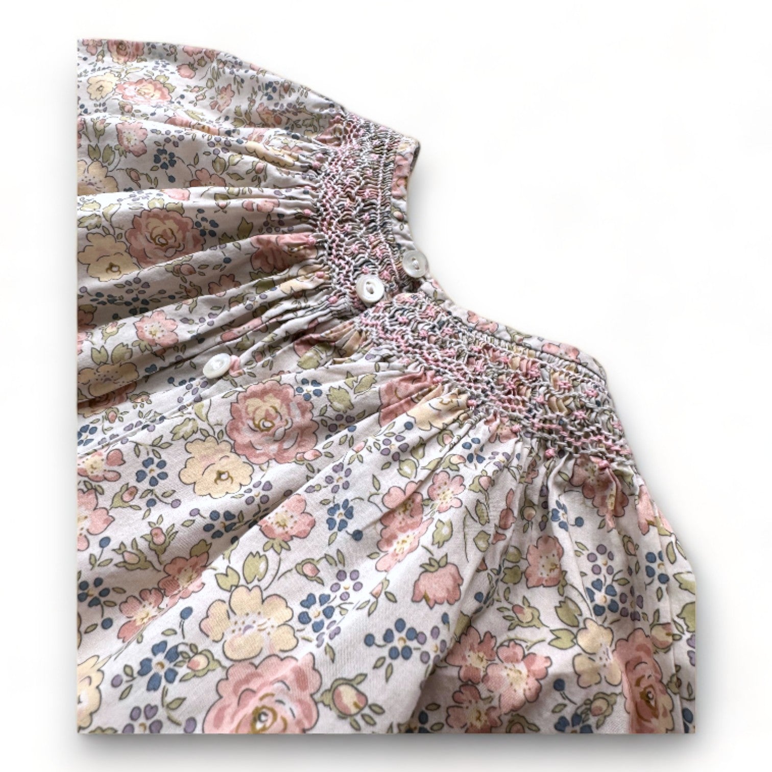 BONPOINT - Beige Bluse mit Blumenmuster und besticktem Kragen - 18 Monate