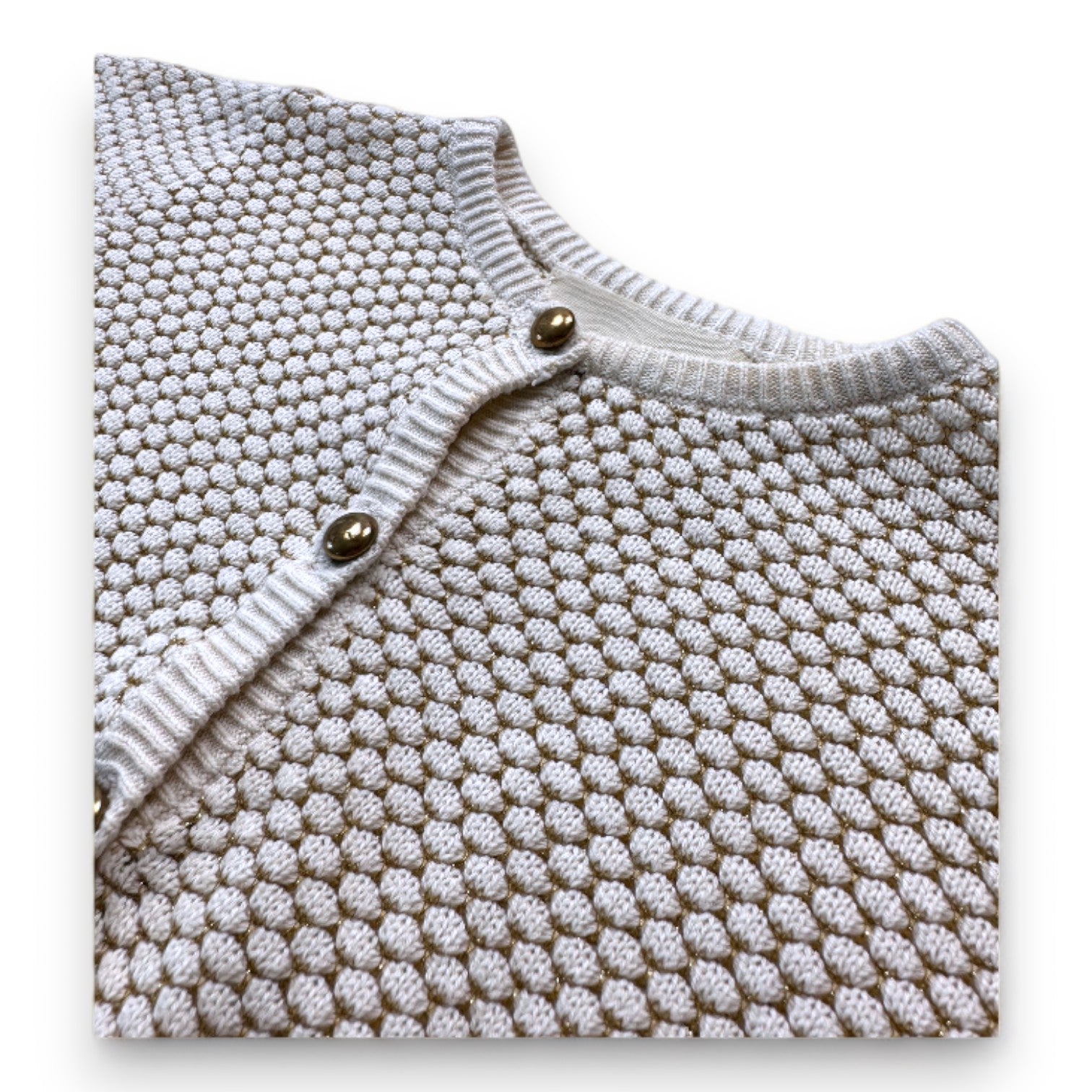 LOUIS LOUISE - Beige-goldene Strickjacke - 12 Monate