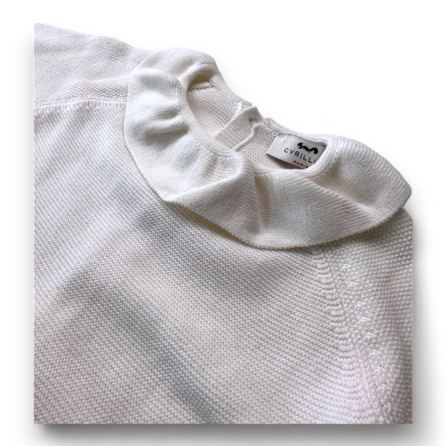 CYRILLUS - Cremefarbener Overall mit Rüschenkragen - 9 Monate