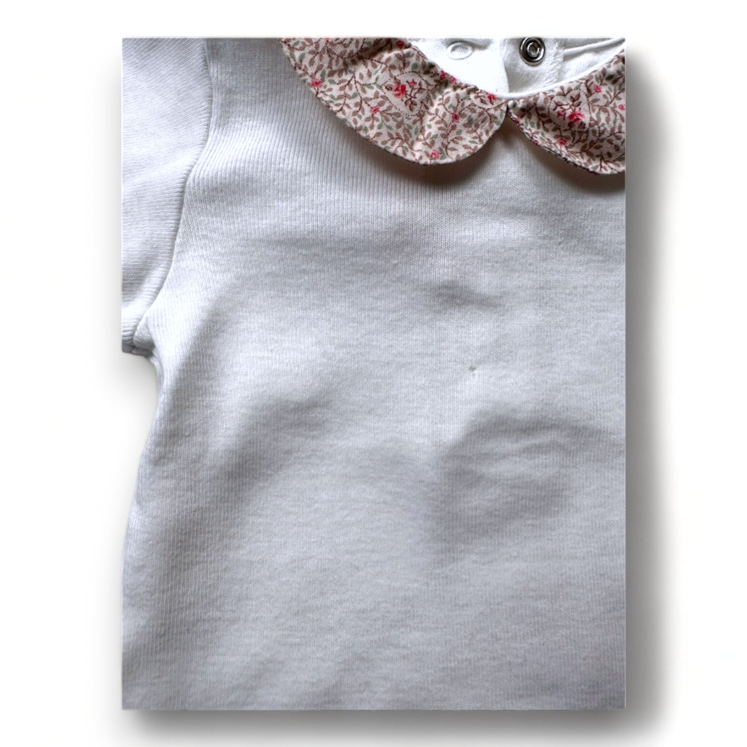BONPOINT - Body blanc avec col à fleurs - 3 mois