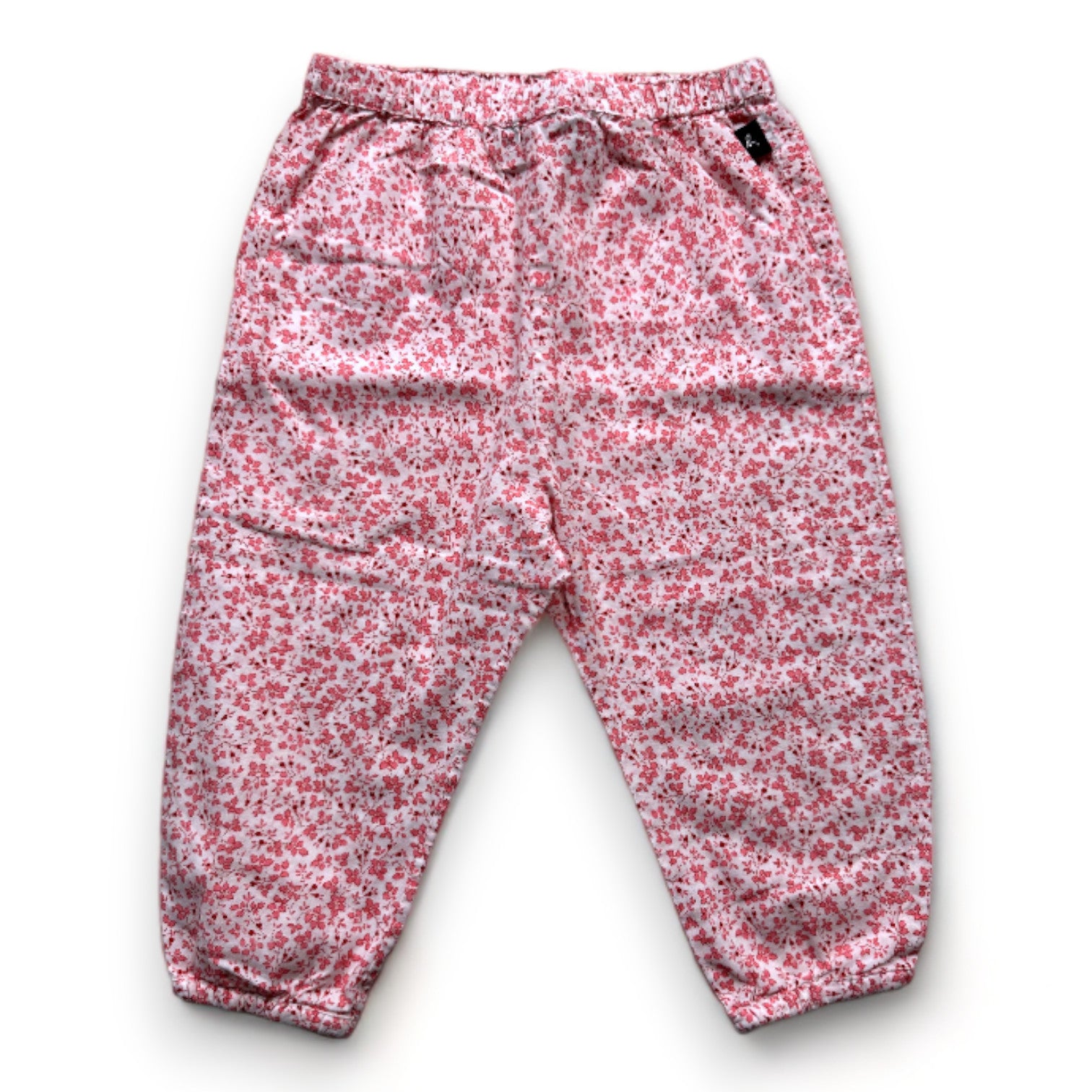 AGNÈS B - Pantalon blanc à fleurs roses - 12 mois