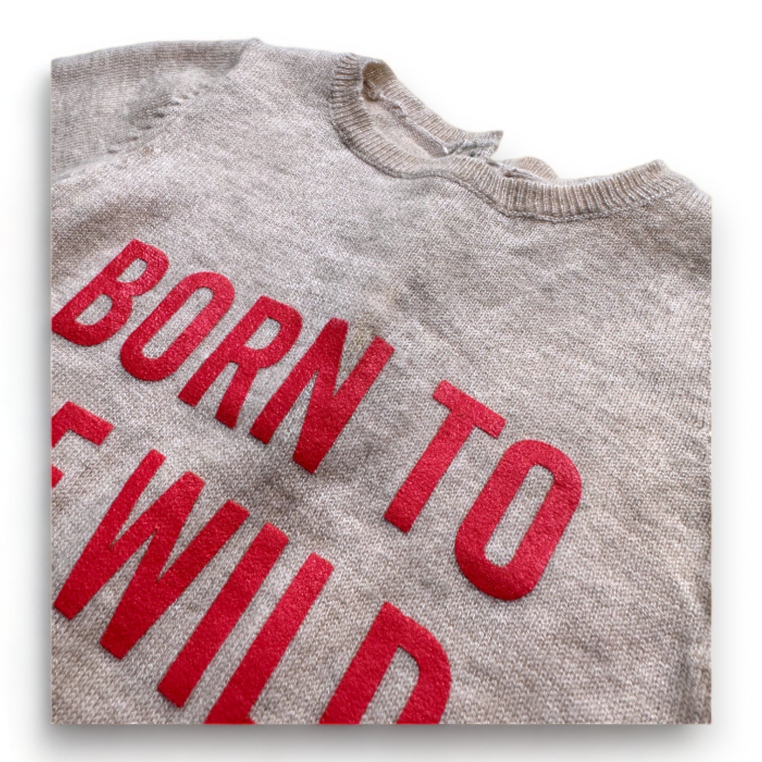 ZADIG & VOLTAIRE - Brauner Wolloverall mit „Born to be wild“-Aufdruck - 12 Monate