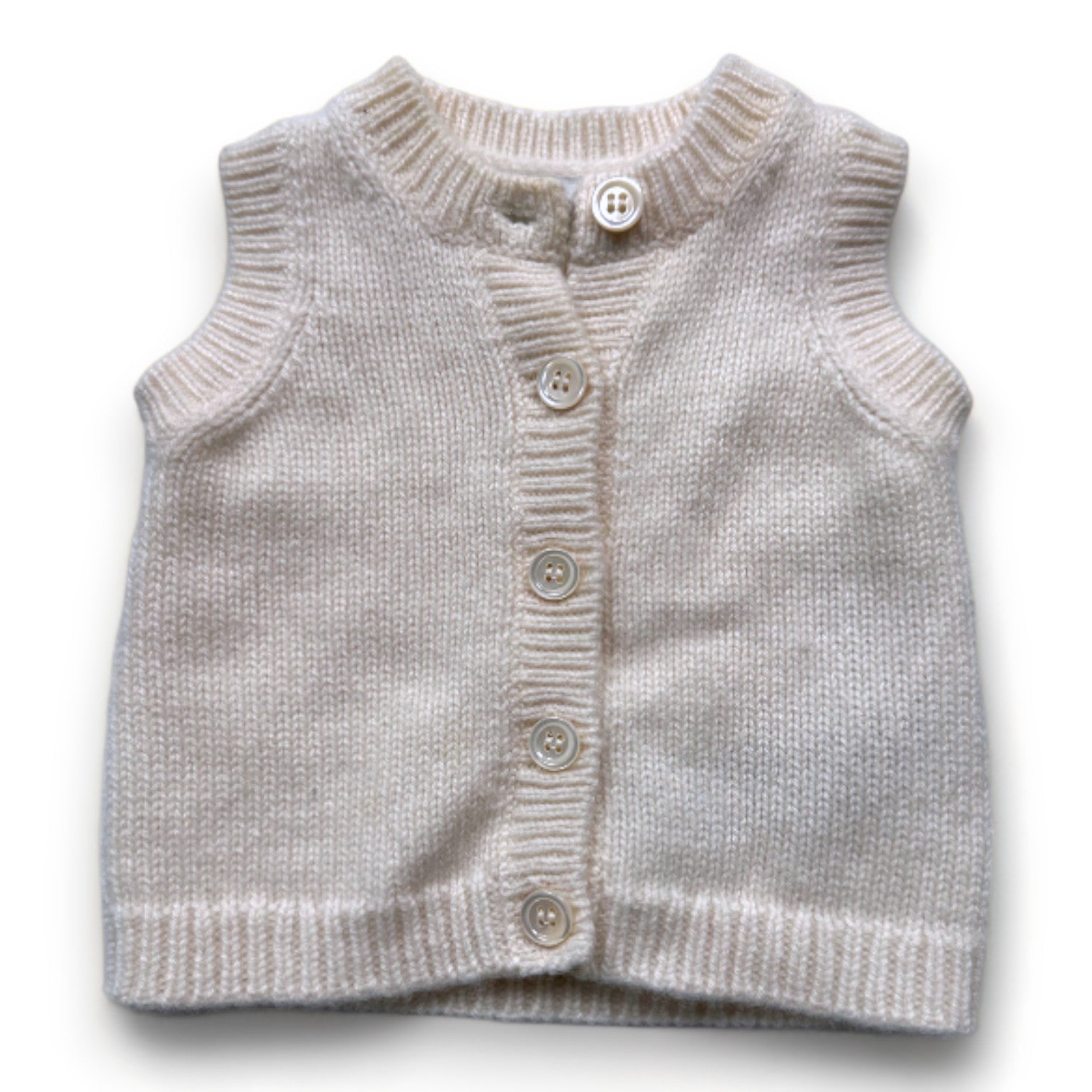 ERIC BOMPARD - Cremefarbene ärmellose Kaschmir-Strickjacke - 3 Monate