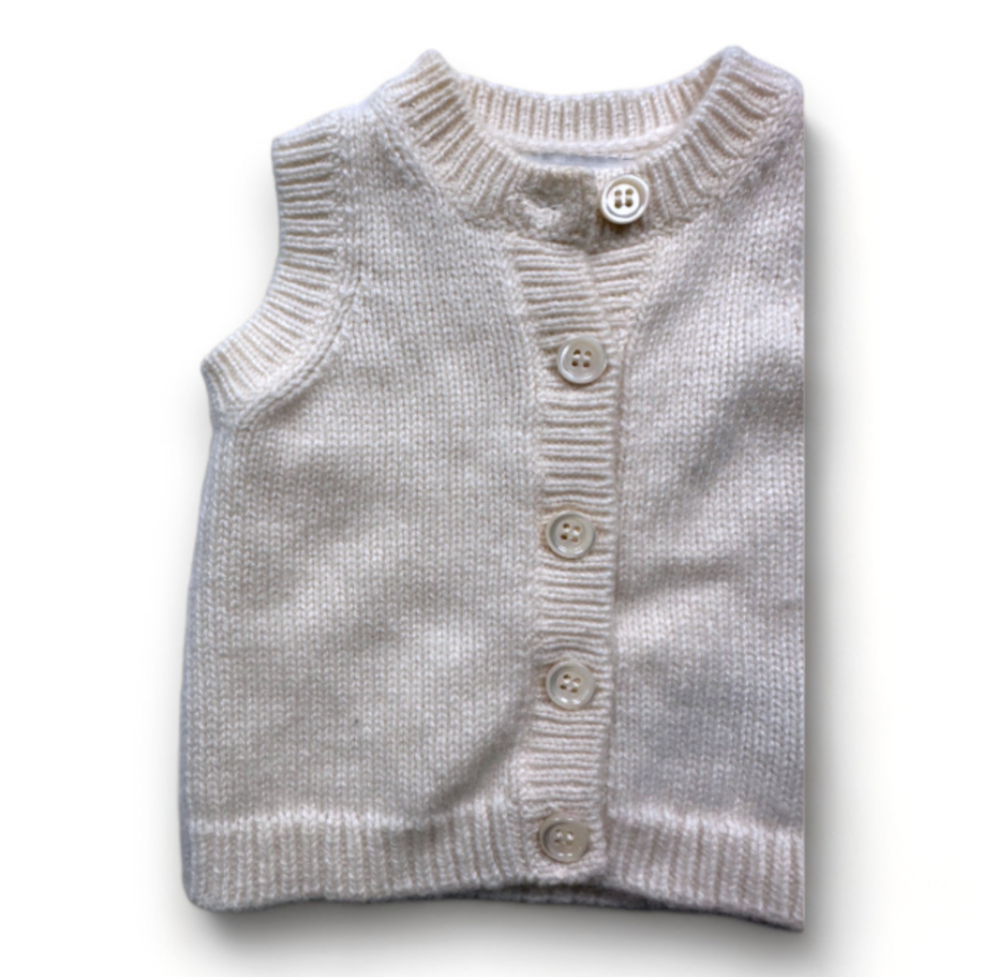 ERIC BOMPARD - Gilet sans manches crème en cachemire - 3 mois