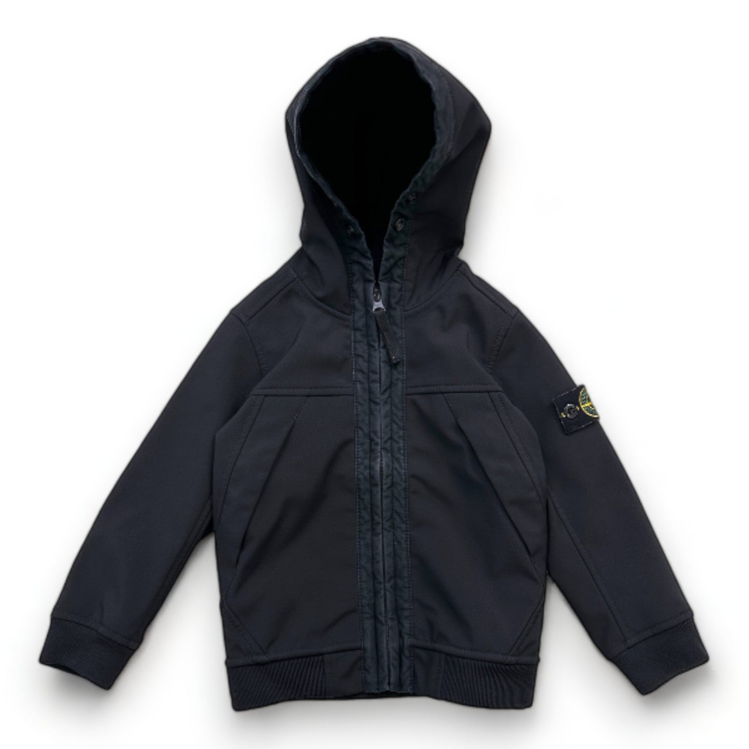 STONE ISLAND - Black hooded jacket - 3 years