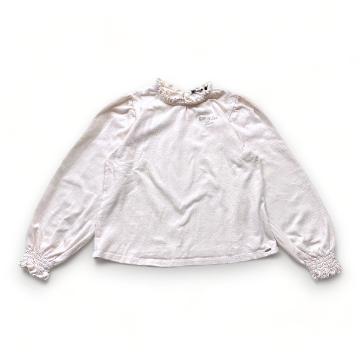 IKKS - Cremefarbene Bluse mit Stickerei - 10 Jahre