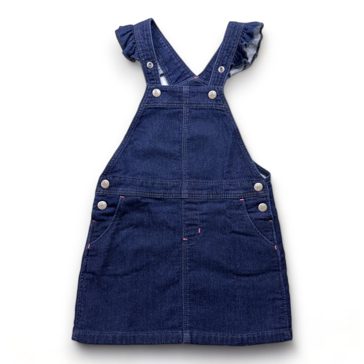 PETIT BATEAU - Neuer blauer Jeans-Latzrock - 5 Jahre