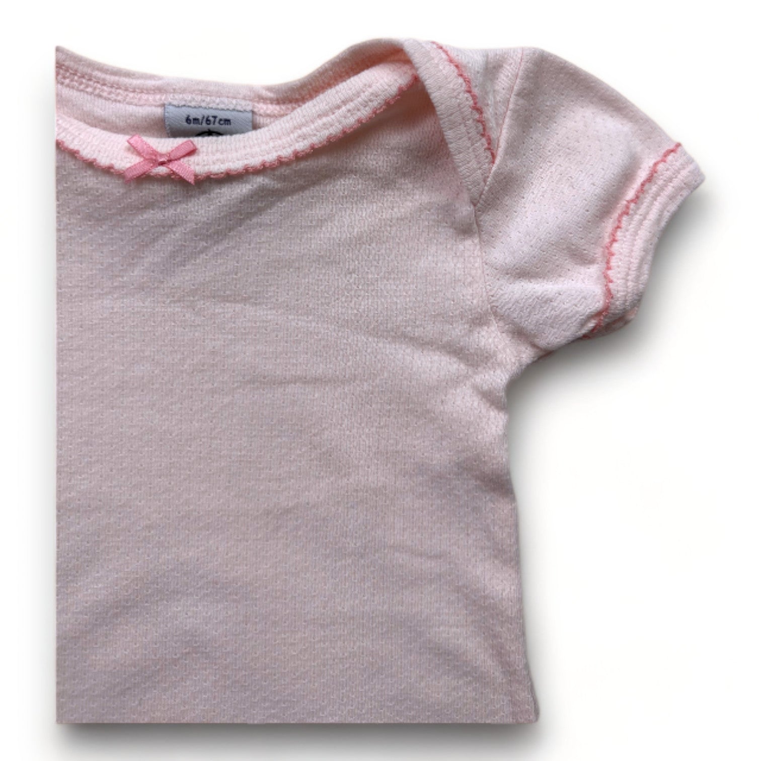PETIT BATEAU - Rosa Kurzarm-Body - 6 Monate