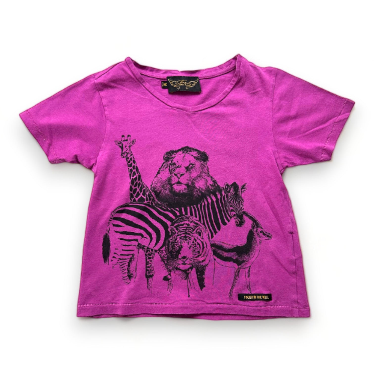 FINGER IN THE NOSE - Lila T-Shirt mit Animalprints - 4 Jahre