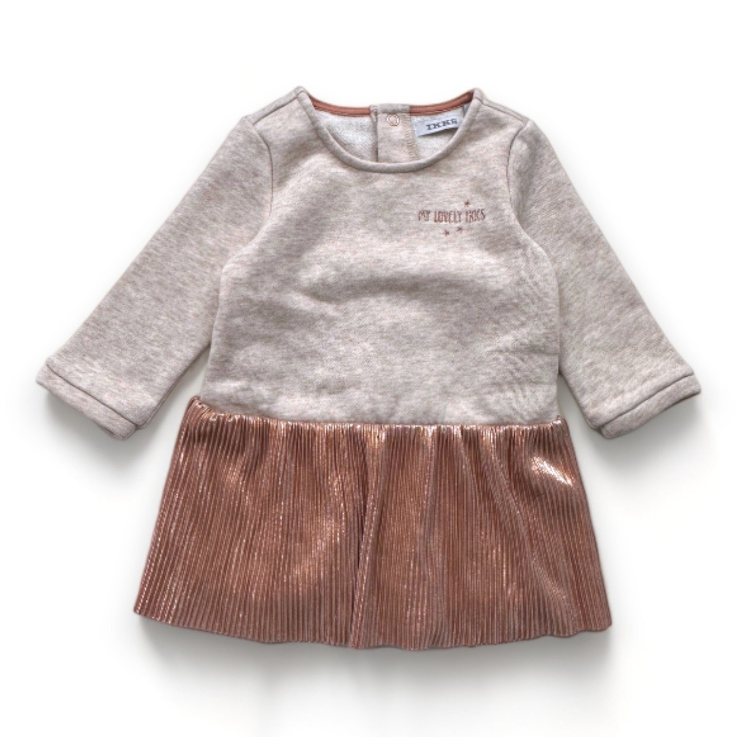 IKKS - Cremefarbenes und rosa Kleid - 6 Monate