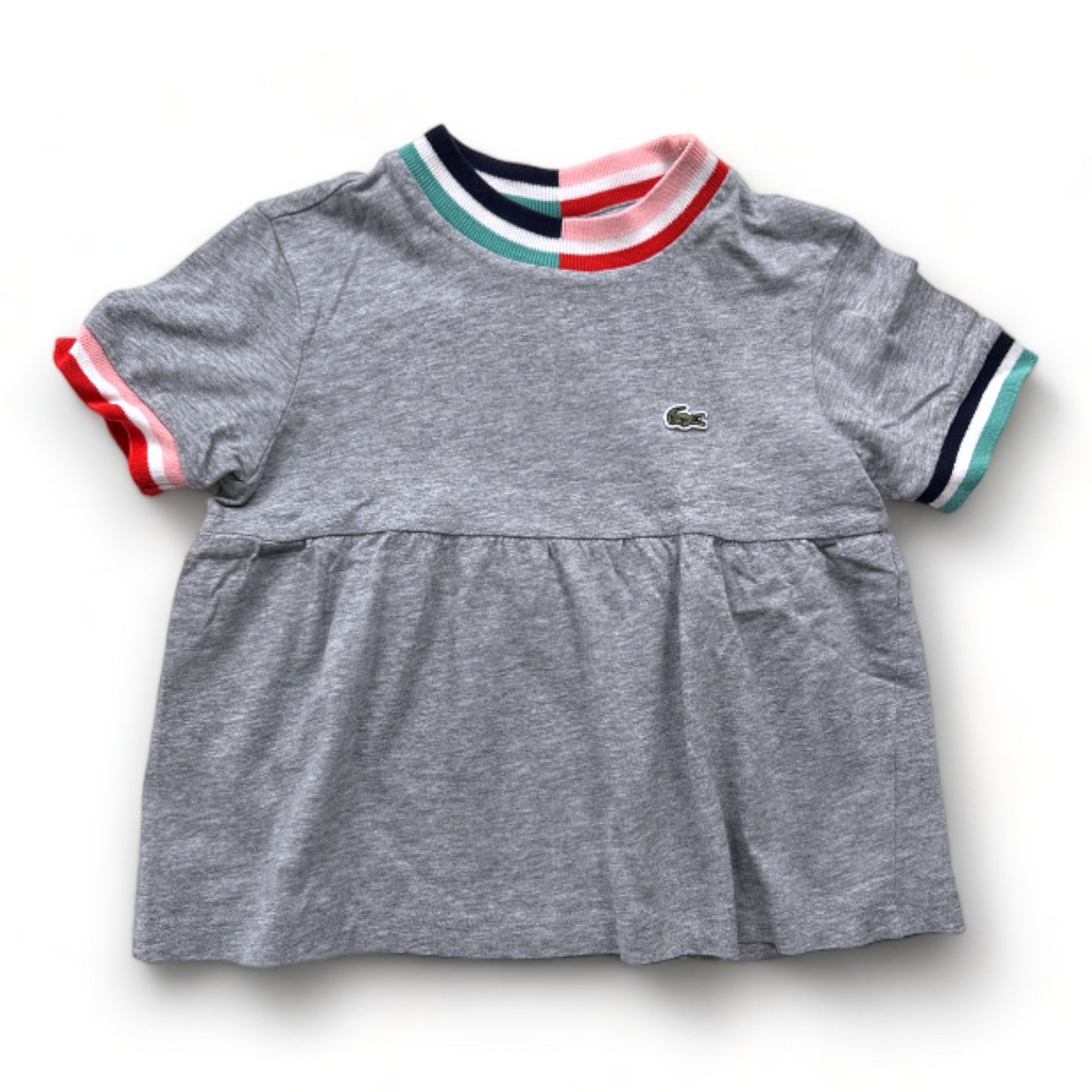 LACOSTE - T-shirt gris à volant - 4 ans