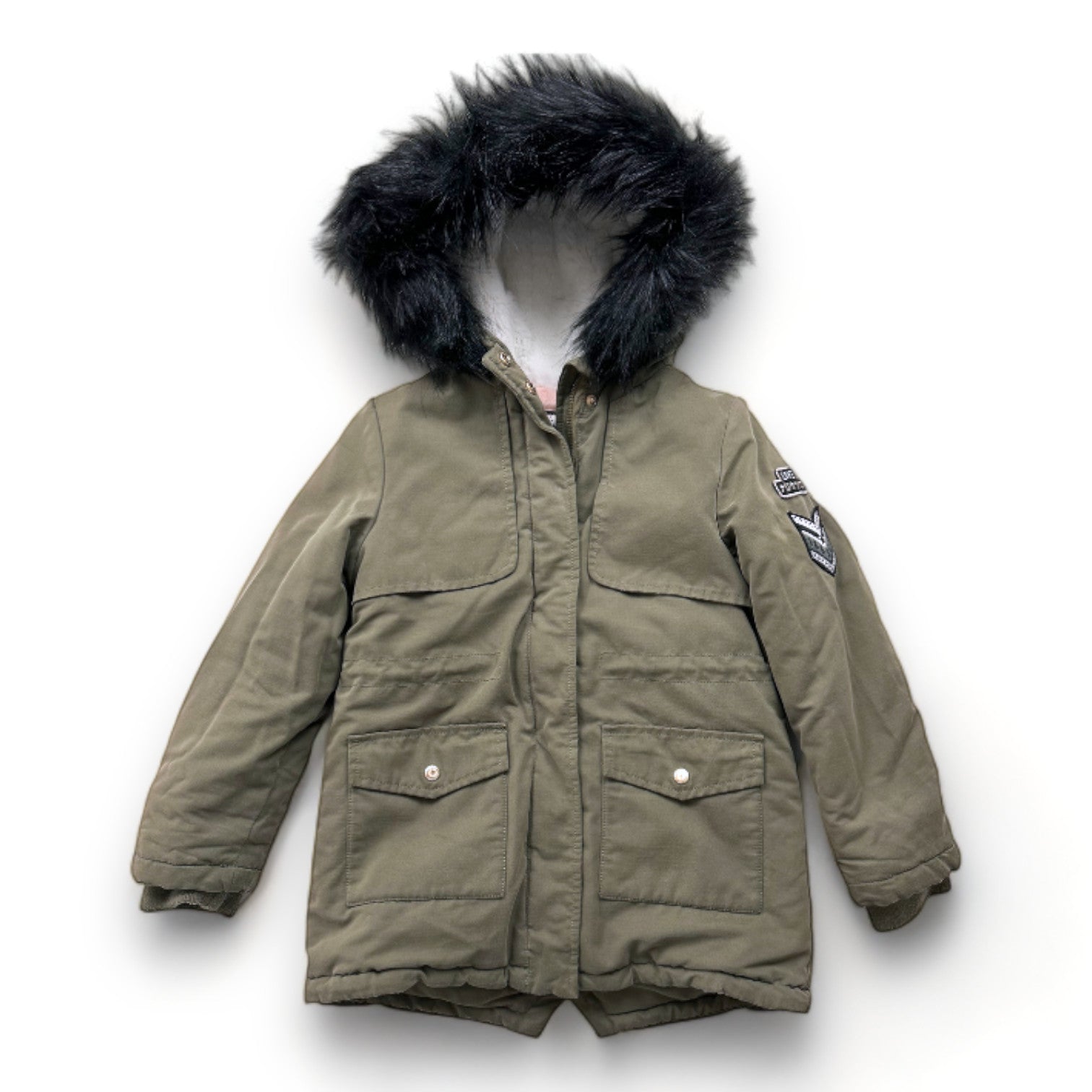 IKKS - Khakifarbener Parka mit Pelzfutter - 6 Jahre